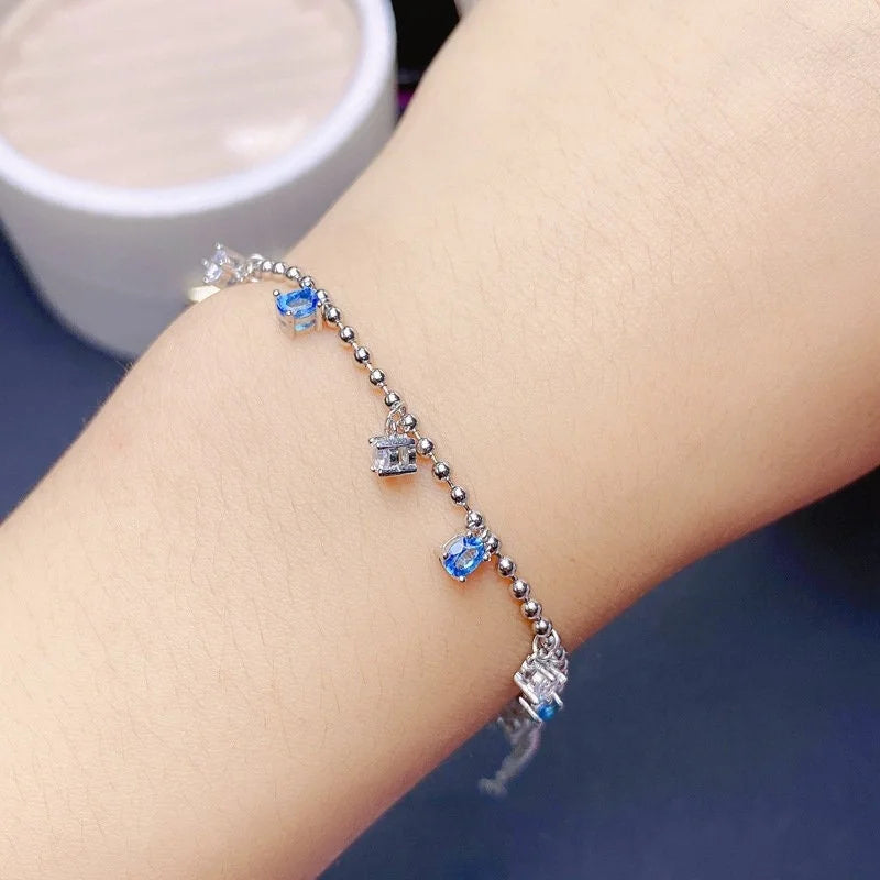 Sagittarius Blue Topaz Chain Bracelet for Women - Elegant Zodiac Jewelry Gift for Birthday, Christmas & Special Occasions | Perfect for Daily Wear, Parties & Gifts
