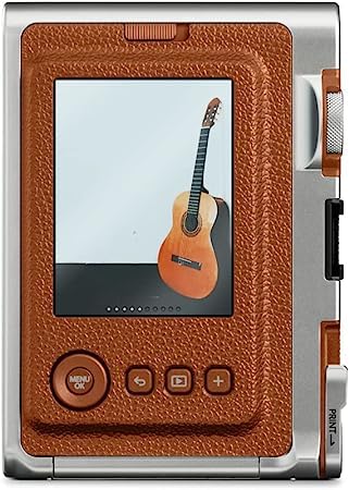 Fujifilm Mini EVO Hybrid Instant Film Camera (Brown) with 40 Sheets Film, 32GB microSD Card, Case & Accessories – Perfect for Travel, Parties & Creative Photography