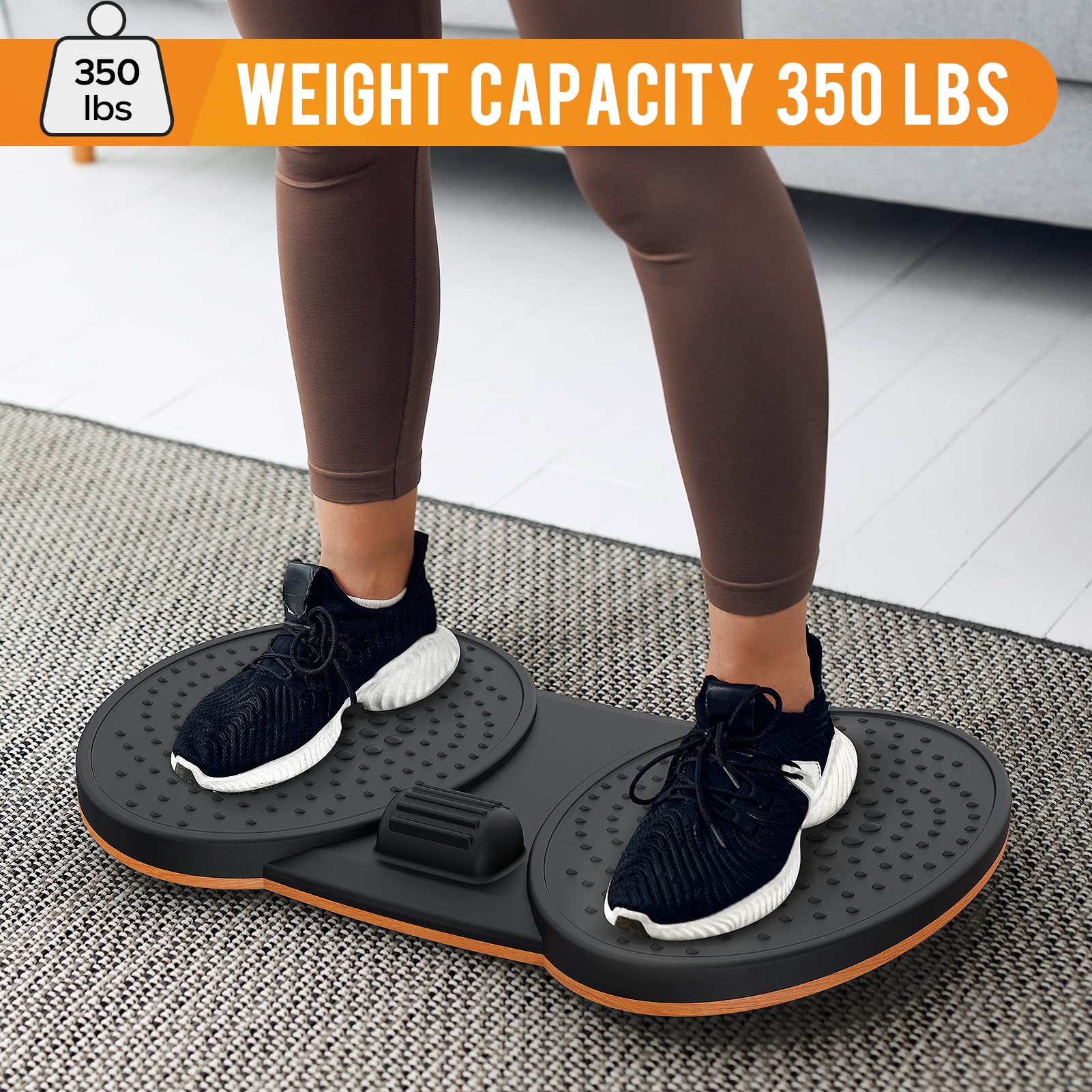 Anti-Fatigue Standing Desk Mat with Balance Board & Foot Massage - 20.3x13.2