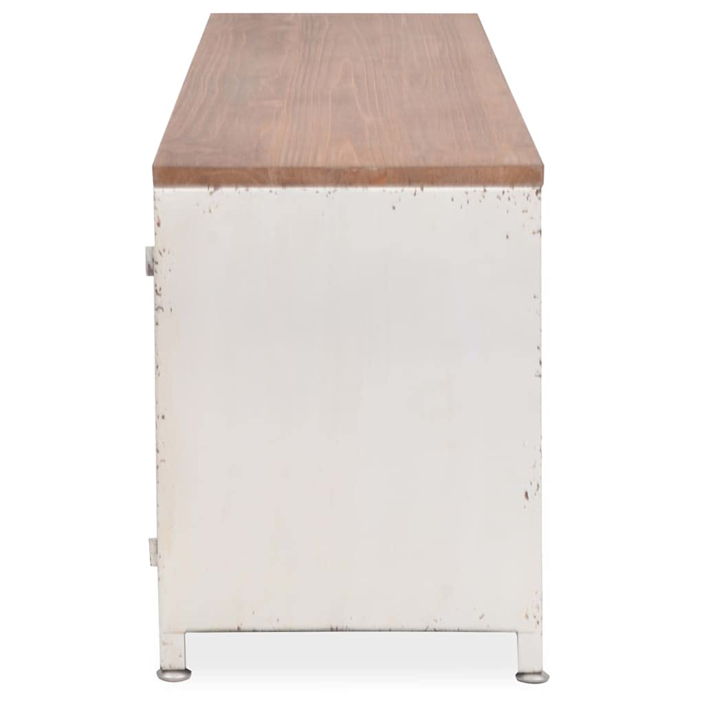 Industrial TV Stand with 2 Shelves & 2 Cabinets - 47.2
