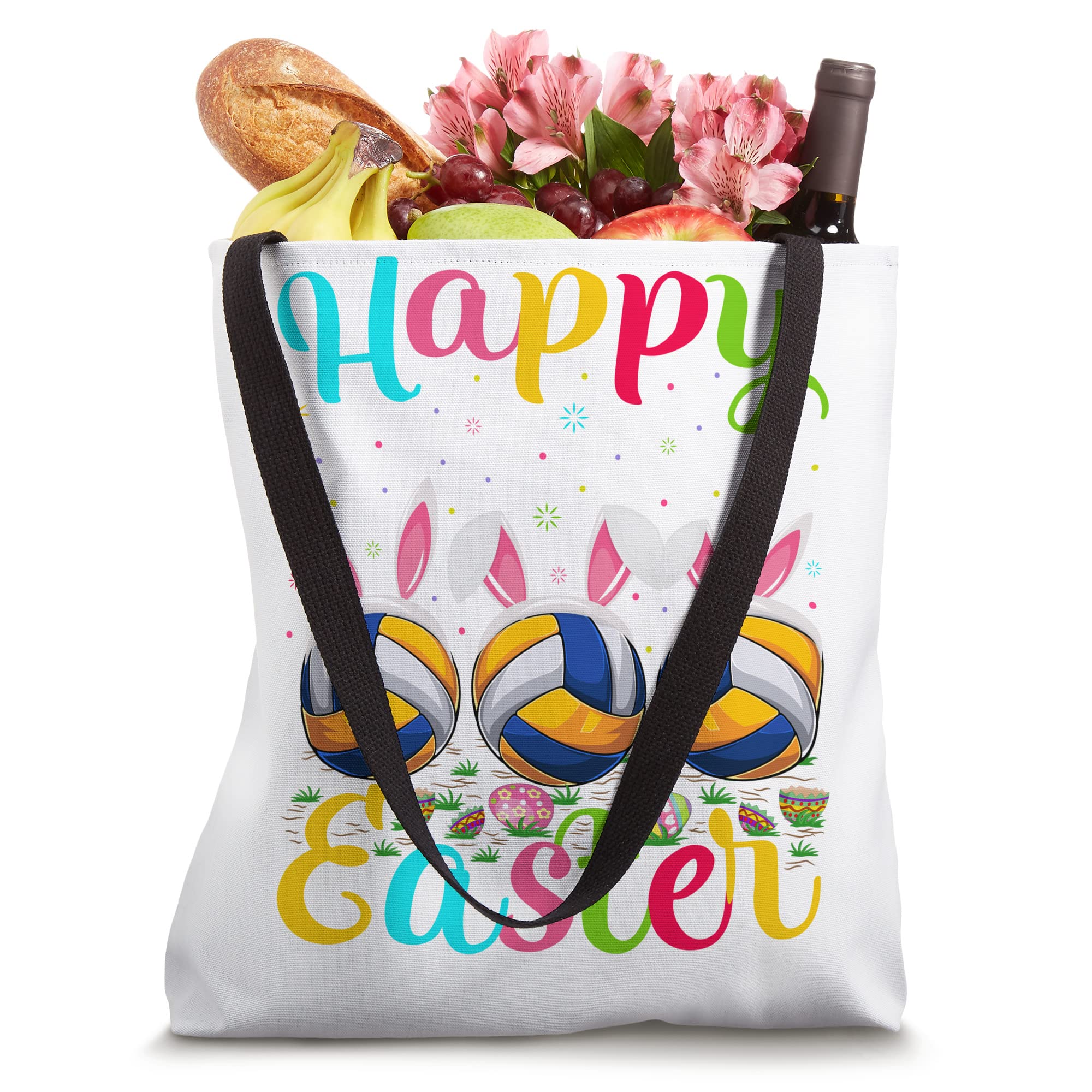 Easter Bunny Volleyball Tote Bag - Cute Volleyball Lover Gift for Easter - Perfect for Sports Fans, Beach Trips & Easter Egg Hunts