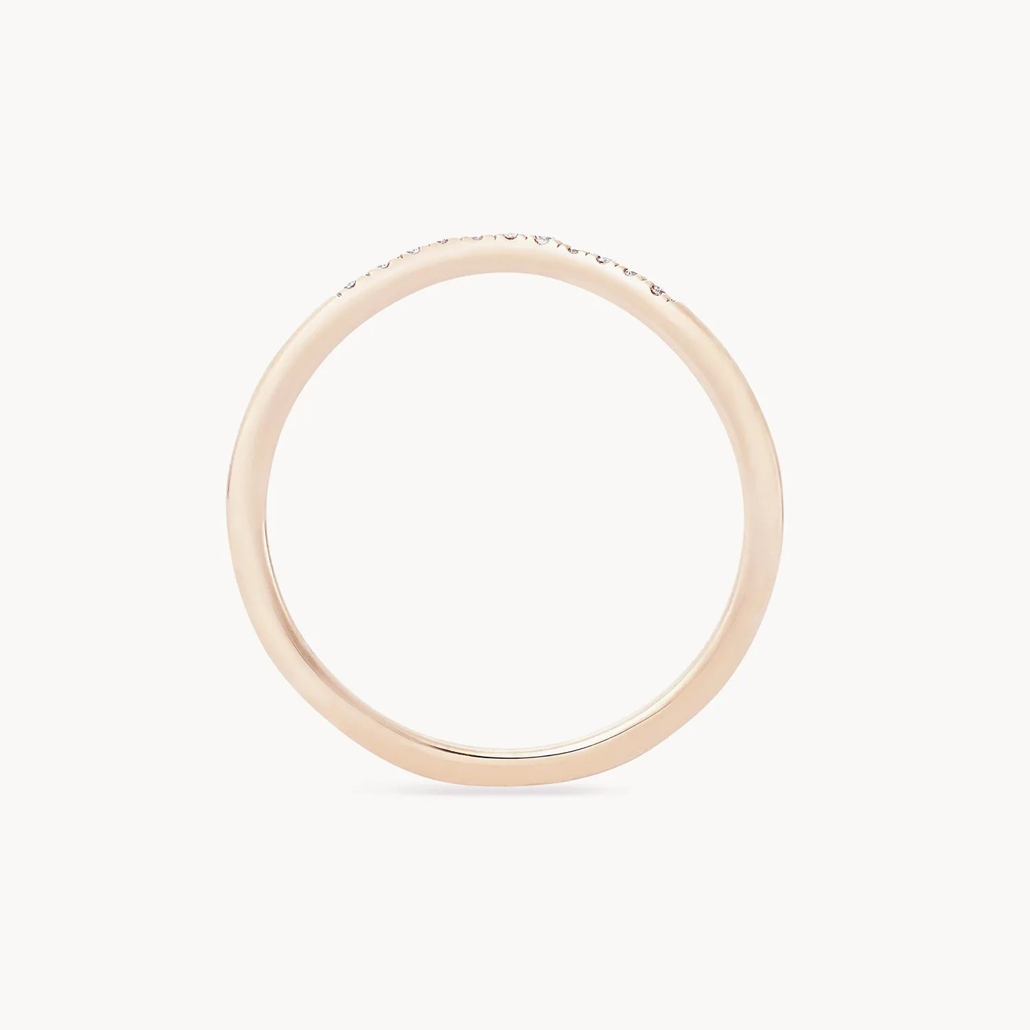 14K Rose Gold Wave Eternity Ring with White Diamonds - Elegant Stackable Wedding Band for Women, Perfect for Anniversaries, Engagements & Everyday Wear