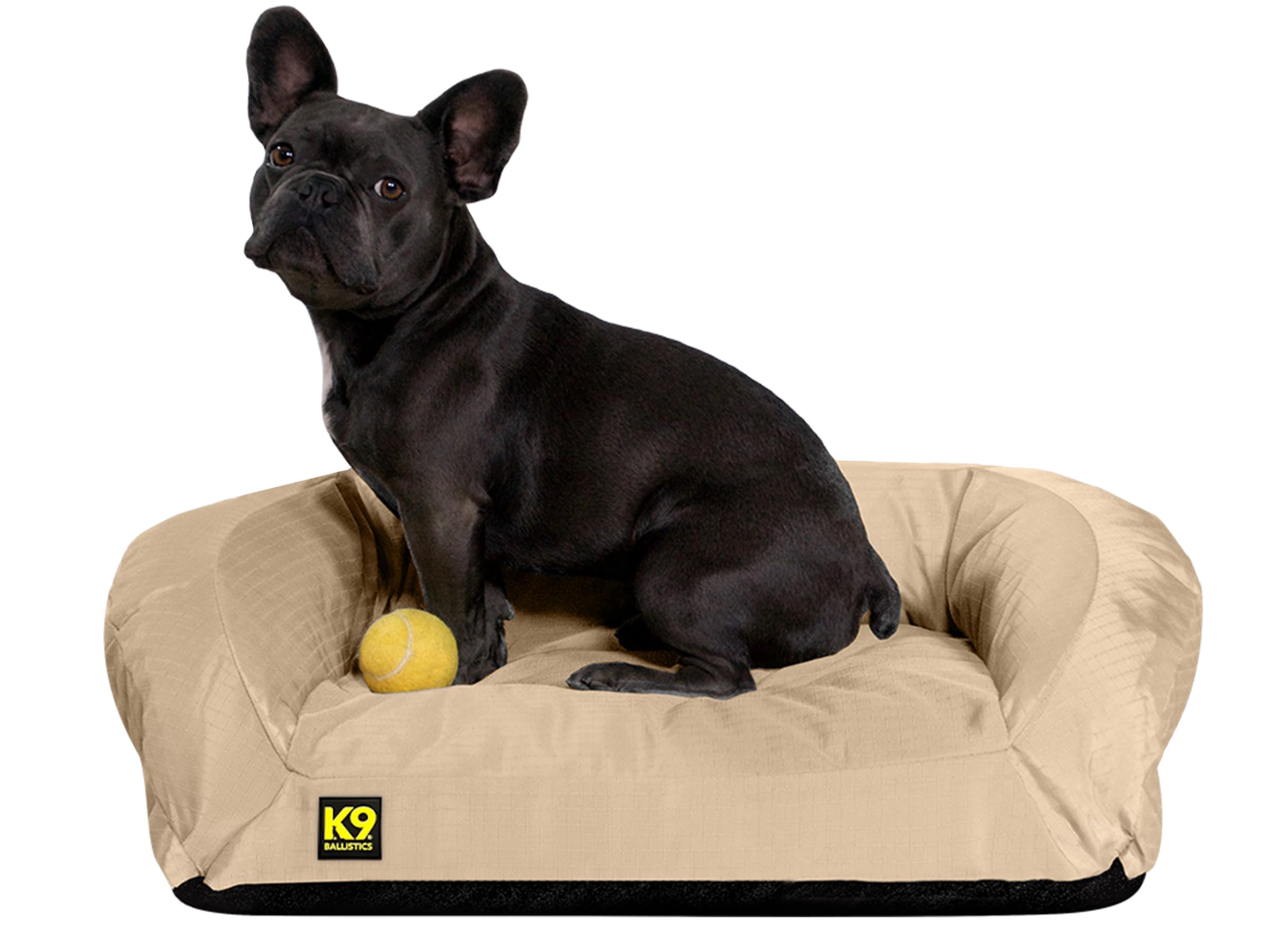 K9 Ballistics Tough Orthopedic Small Bolster Dog Bed - Washable, Durable & Water Resistant Pet Bed for Small Dogs (24