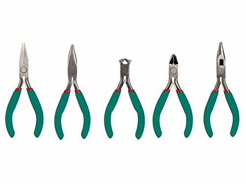Velleman VTSETN 5-Piece Professional Tool Set - Needle Nose, Diagonal, Long Nose, Side Cutting & Wire Stripping Pliers for Electronics Repair, DIY Projects & Home Improvement