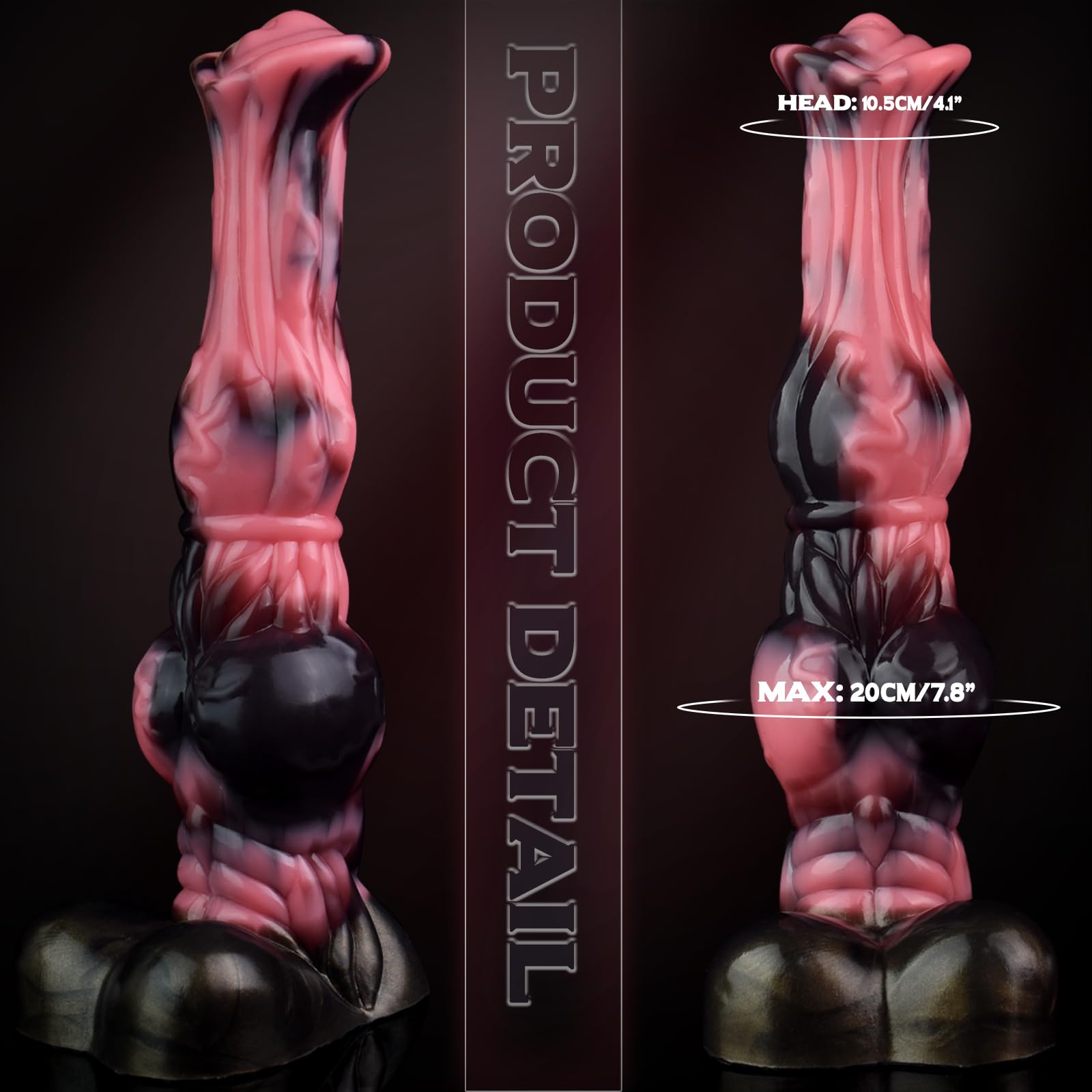 Realistic Horse Dildo with Thick Knot - Extra Large Silicone Animal Dildo for Anal Play | Lifelike Texture Adult Sex Toy for Women, Men & Couples | Fantasy Roleplay, BDSM, and Solo Pleasure