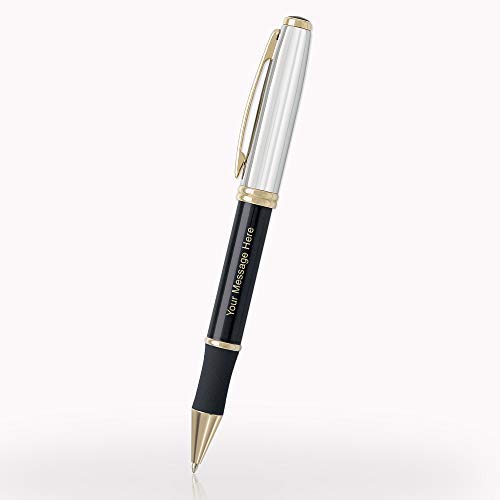 25 Custom Laser-Engraved Executive Metal Ballpoint Pens - 4 Classic Colors with Gold Accents | Premium Business Gifts, Corporate Awards & Luxury Writing Instruments for Professionals