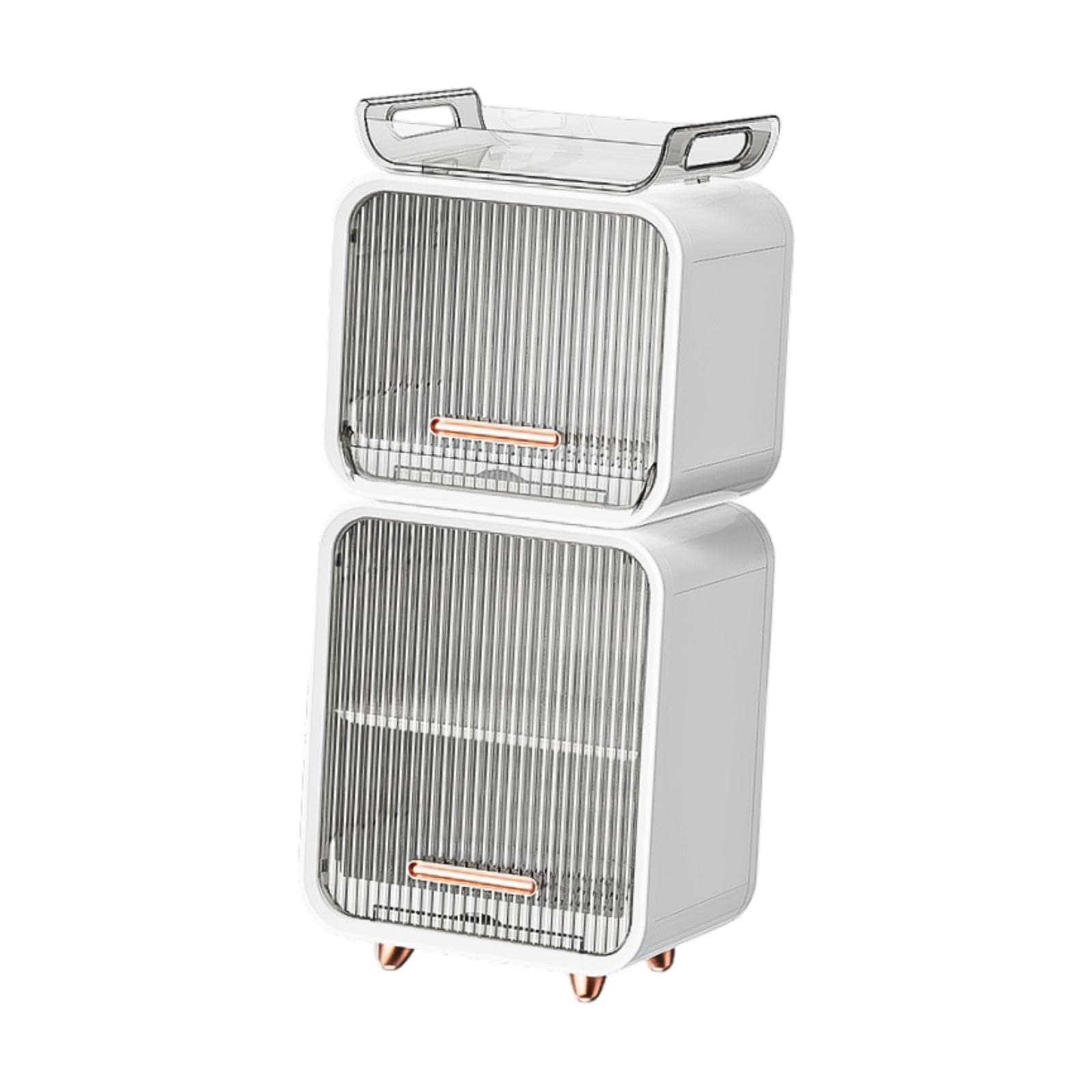 Baby Bottle Drying Rack with Drainer - Portable Nursing Cutlery Organizer & Bottle Holder Cabinet - Easy to Clean White Set for Breastfeeding Essentials - Perfect for Nursery, Kitchen Counter & Travel
