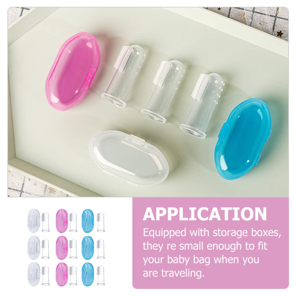 9-Piece Baby Finger Toothbrush Set - Soft Bristle Tooth & Tongue Cleaner for Infants & Toddlers - Oral Hygiene Training Brush with Easy-Grip Handle - Perfect for Teething, Early Dental Care & Gentle Cleaning at Home or On-the-Go