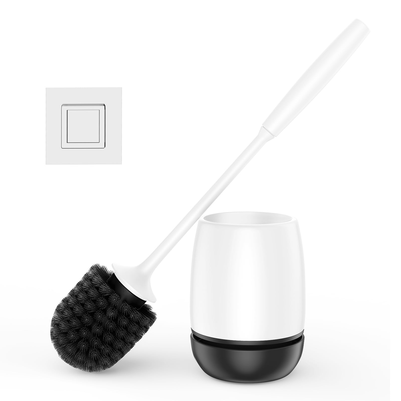ROLIZOE Toilet Brush and Holder Set - Drip-Proof Design for Deep Cleaning, Compact Space-Saving Toilet Bowl Brush | Perfect for Bathroom, RV, and Small Space Cleaning