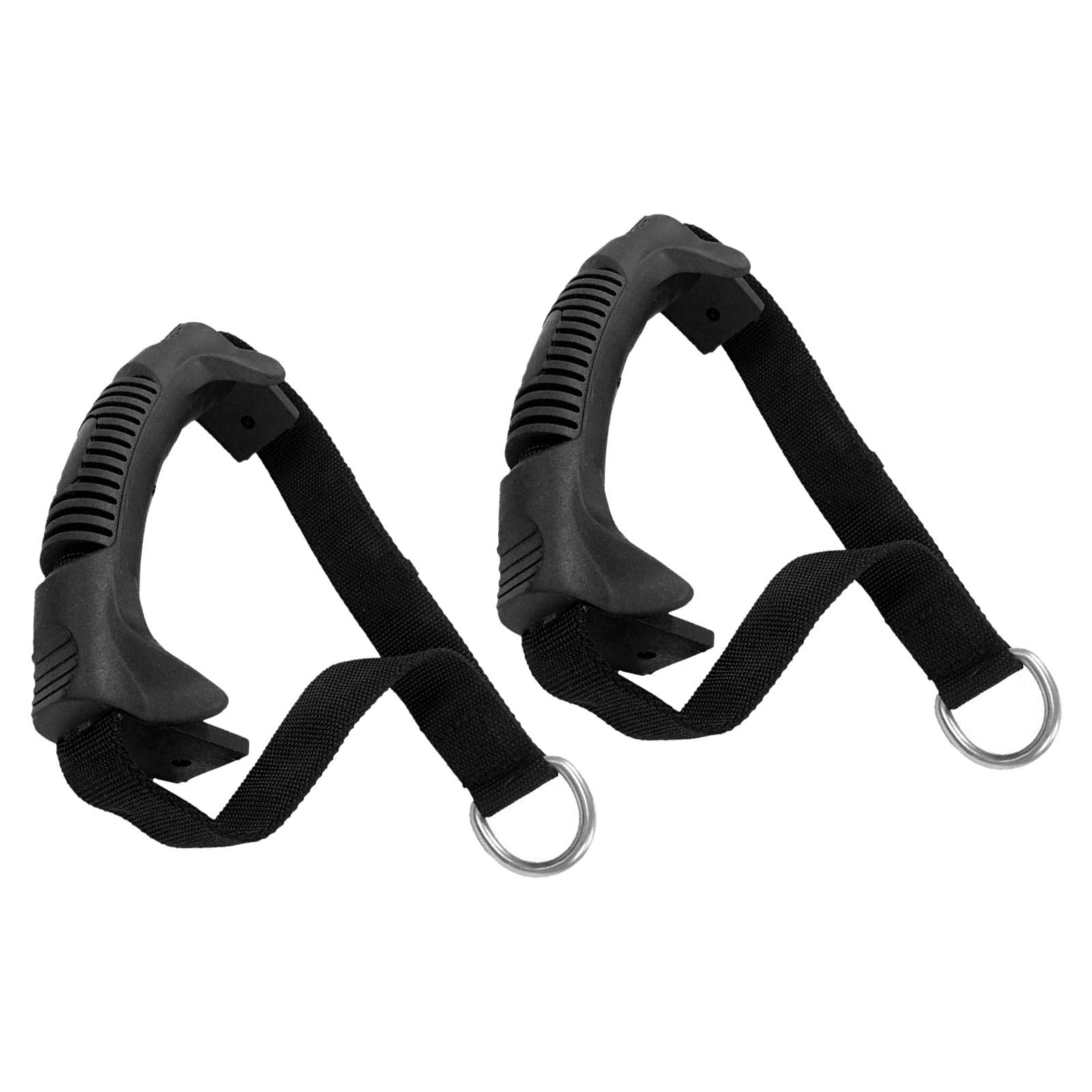 NINEFOX Heavy Duty Exercise Cable Handles for Resistance Bands - Super Strong Nylon Webbing with PVC Grip (1 Pair) - Perfect for Home Gym, CrossFit, and Strength Training