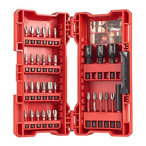 Milwaukee 4932430905 Shockwave Impact Bits and Nut Drivers Set (33 Piece) - Durable Red Impact Bits for Drilling, Fastening & Automotive Repairs