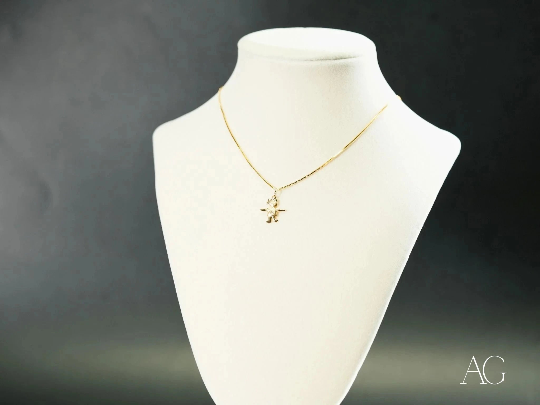 18k Gold Cherub Doll Pendant Necklace - Angel Wing Charm Jewelry for Women, Gift for Birthday & Valentine's Day | Perfect for Romantic Occasions & Special Moments