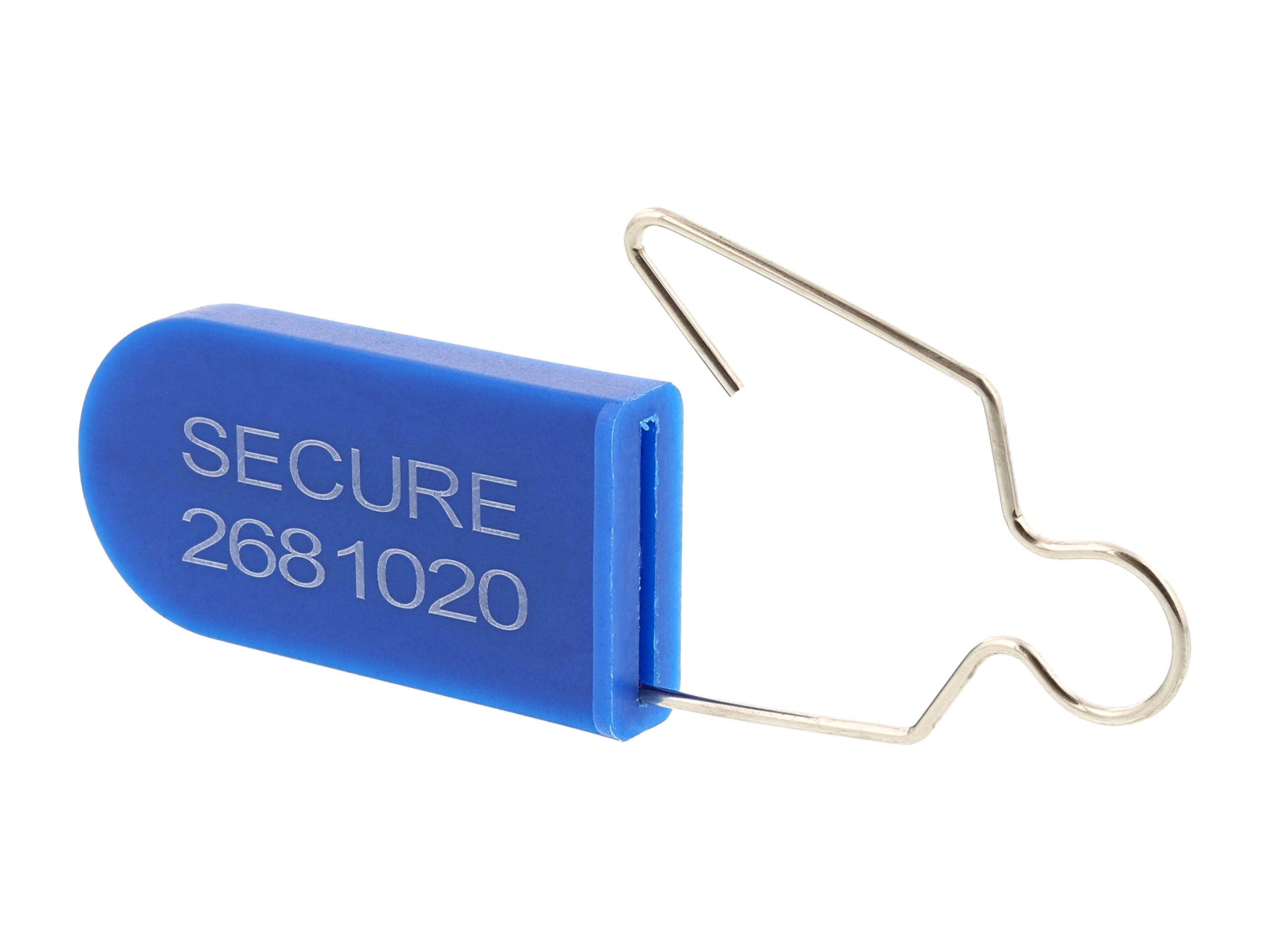 Blue Plastic Padlock Security Seal with Metal Wire - 100 Pack - High Security Locks for Shipping Containers, Truck Doors & Logistics - Tamper Proof Seals for Cargo Protection