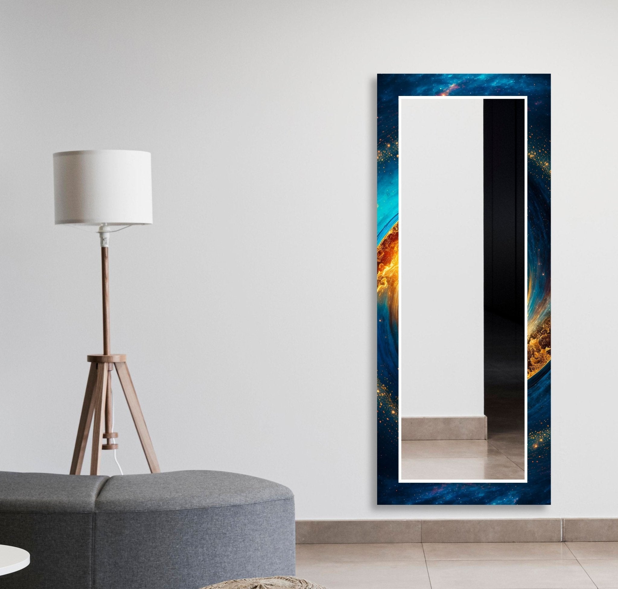 Abstract Space Wall Mirror - Modern Decorative Mirror for Living Room, Bedroom & Office - Unique Home Decor for Stylish Spaces