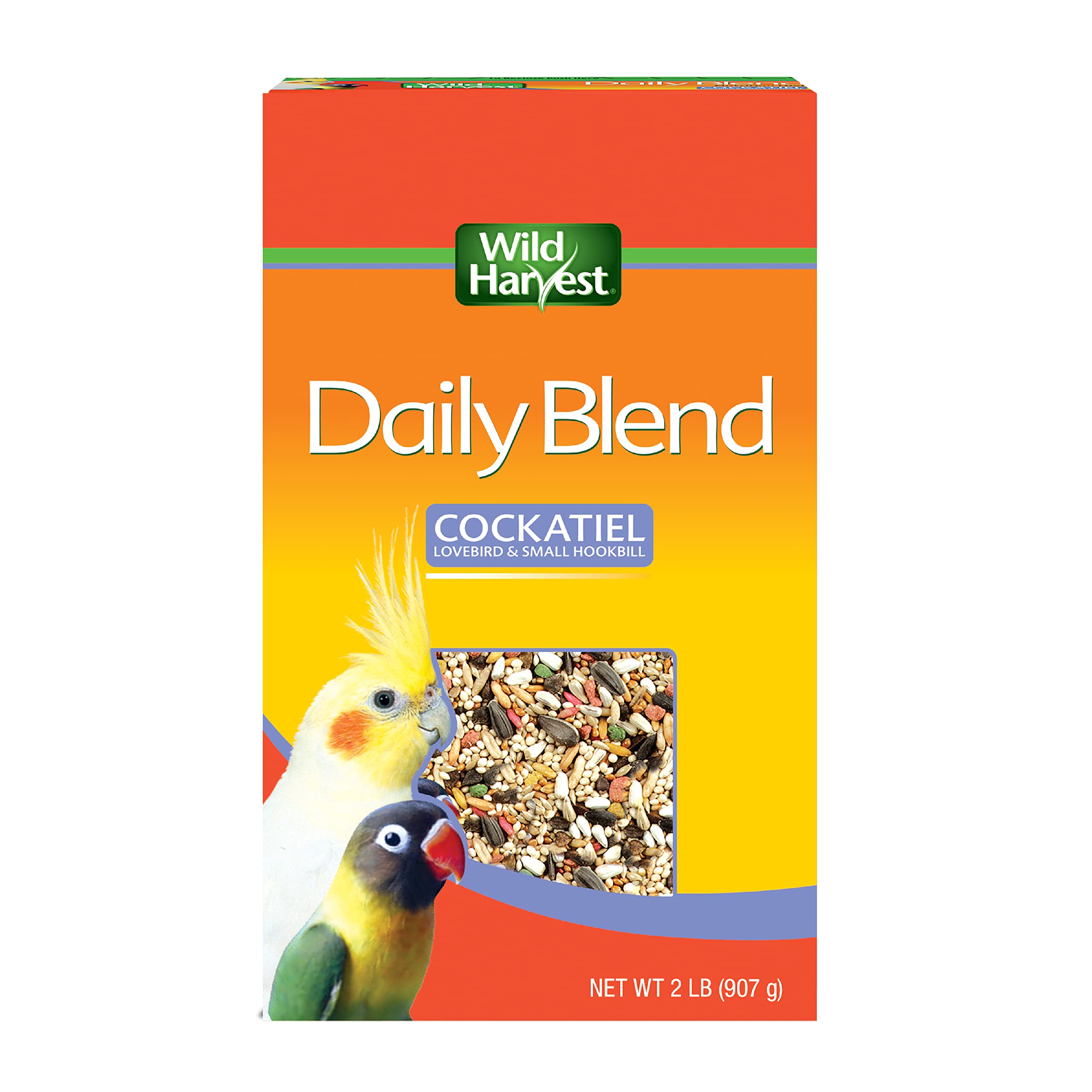 Premium Wild Harvest Daily Blend Bird Food - 2 Pounds, Nutrient-Rich Diet for Cockatiels, Lovebirds & Small Hookbills | Perfect for Daily Feeding & Nutritional Support