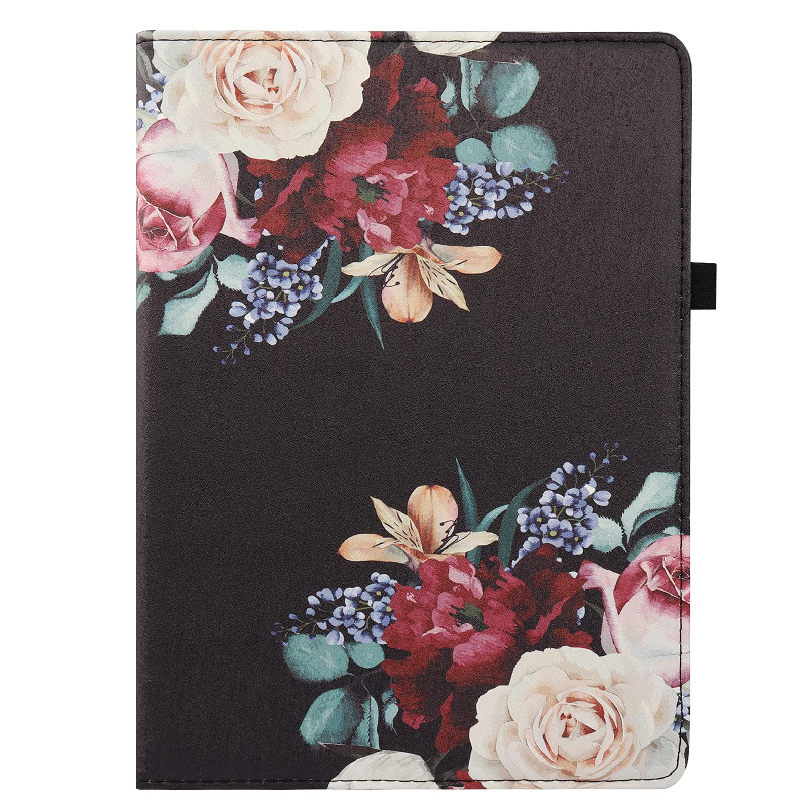 360° Rotating iPad Case for iPad 9.7 5th/6th Gen (2017/2018), iPad Air 2 & Air 1 - Multi-Angle Viewing Folio Stand with Auto Sleep/Wake Feature (Peony Flower Design) - Perfect for Work, Study & Entertainment