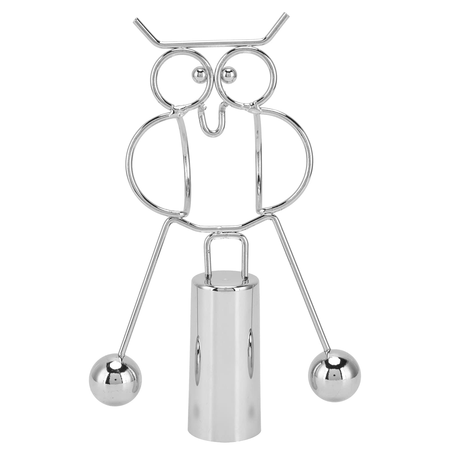 Stainless Steel Owl Balance Toy - Modern Desk Ornament & Stress Relief Office Decor | Fun Handcrafted Balancing Game for Kids & Adults | Perfect for Work Desks, Home Office & Gift Giving