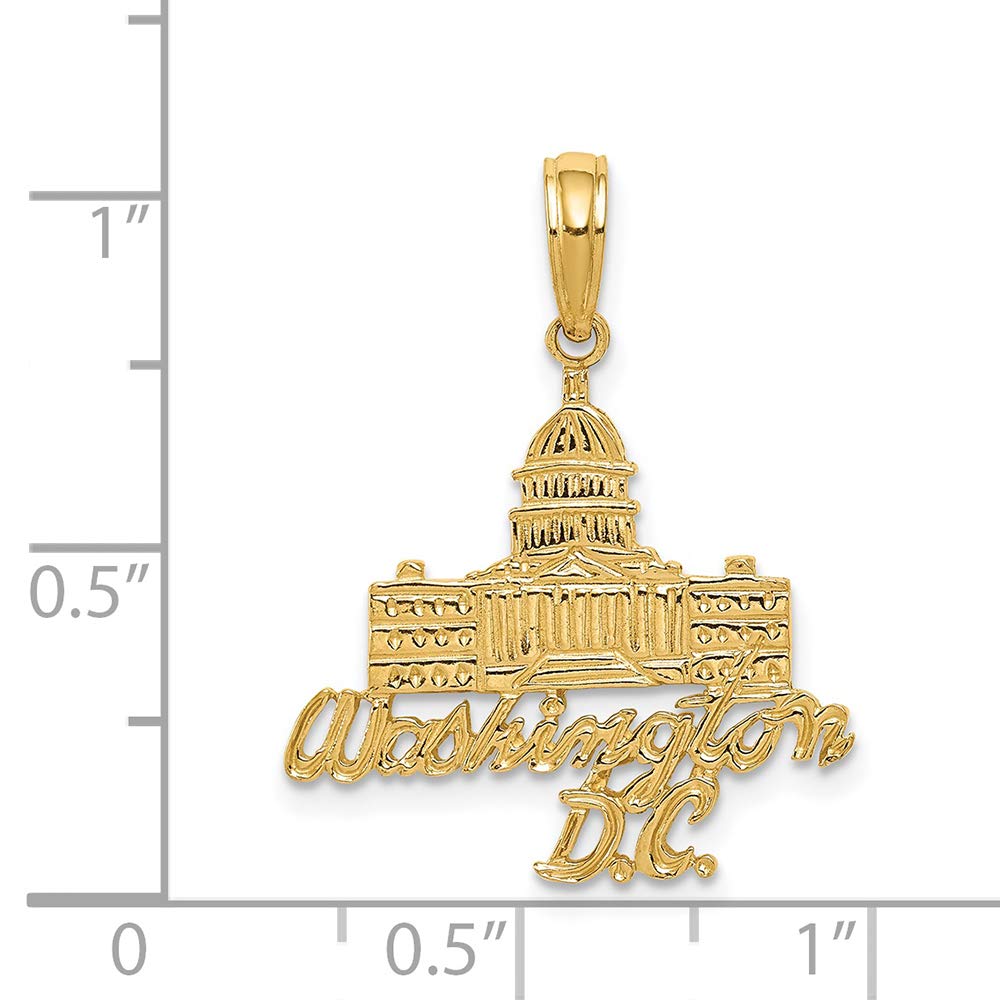 14K Yellow Gold Washington D.C. Capitol Building Charm Pendant - FJC Finejewelers - Perfect for Souvenirs, Travel Gifts & Political Enthusiasts