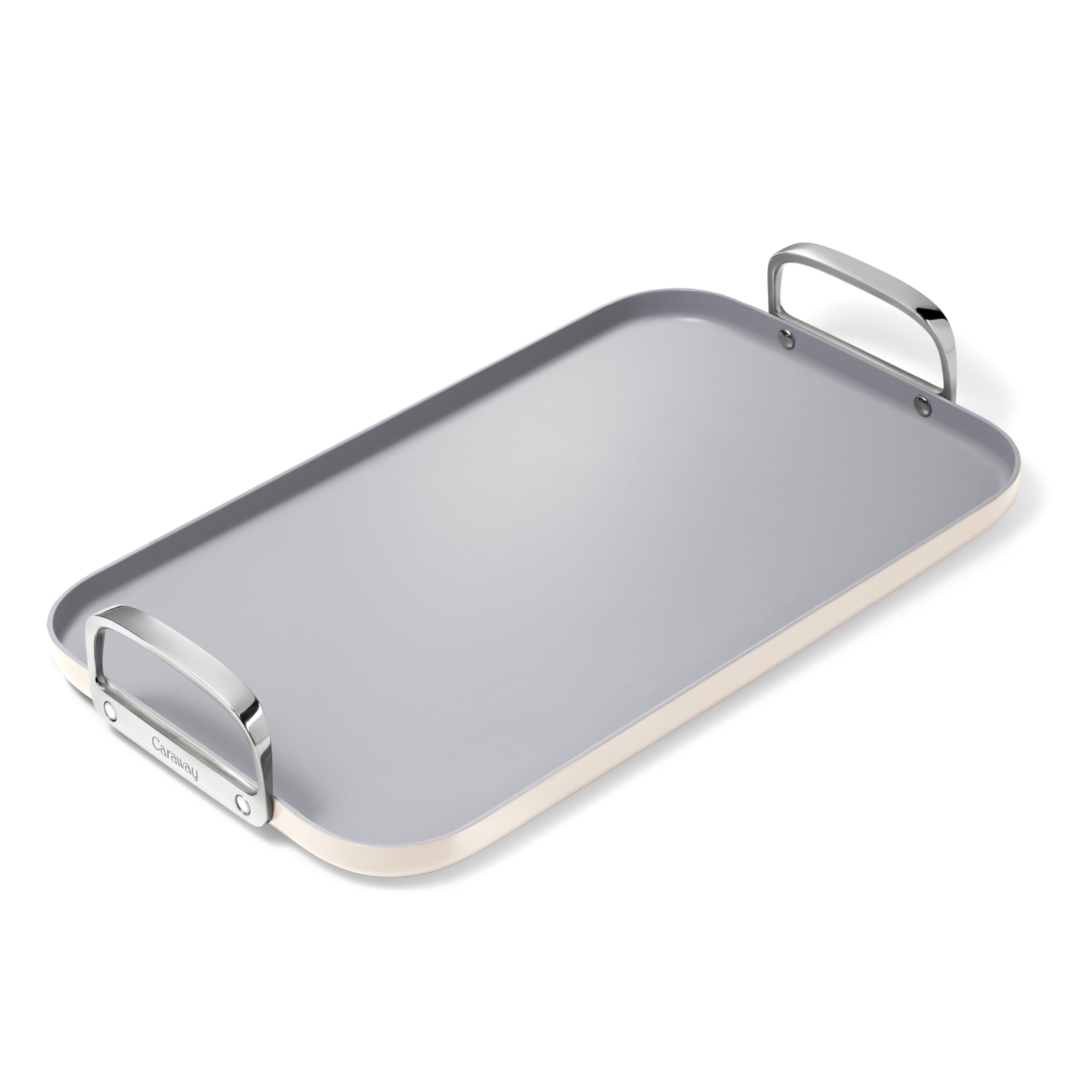 Caraway Double Burner Griddle - 19x12” Non-Stick Ceramic Coating Griddle Pan - PTFE & PFOA Free, Oven Safe & Stovetop Compatible - Non Toxic & Eco Friendly - Perfect for Pancakes, Burgers & Family Breakfasts (Cream)