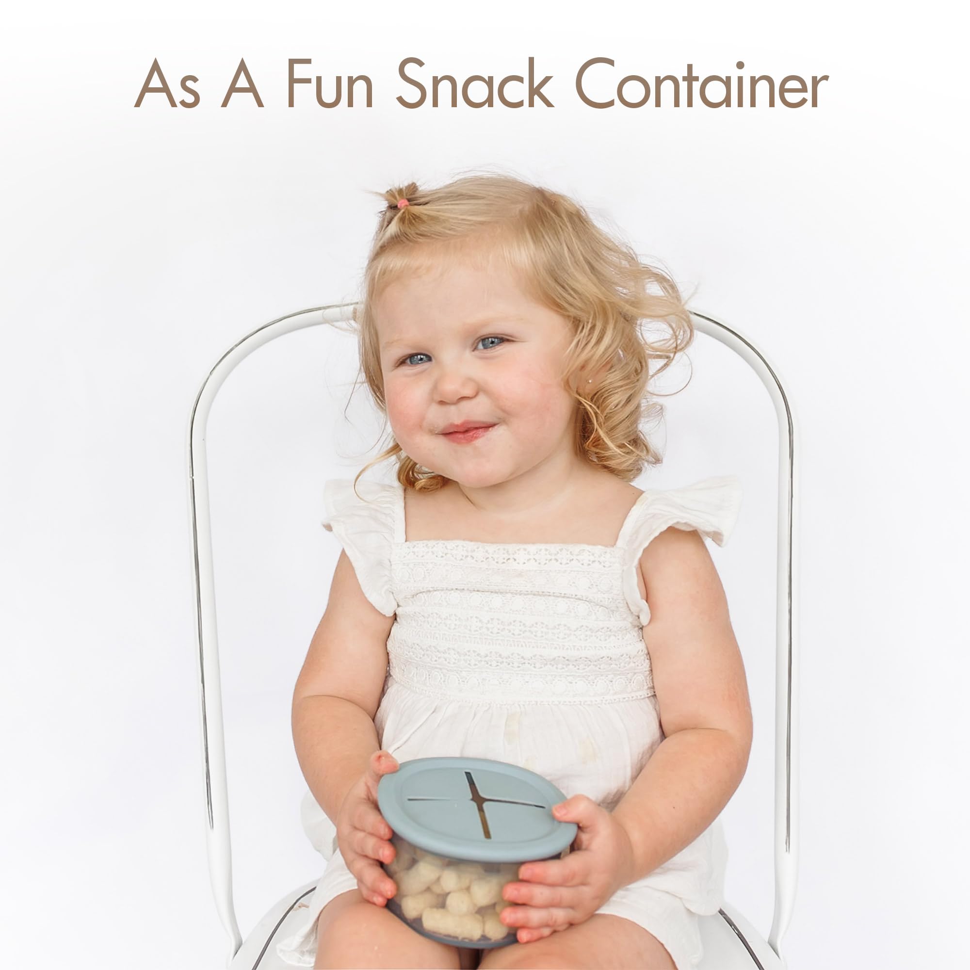 Moonkie Silicone Baby Food Storage Containers - 8oz & 4oz Airtight Baby Food Jars with Snack Cup Lids | Freezer, Microwave & Dishwasher Safe | Reusable Infant & Toddler Food Containers | Perfect for Homemade Purees, Snacks On-The-Go & Meal Prep