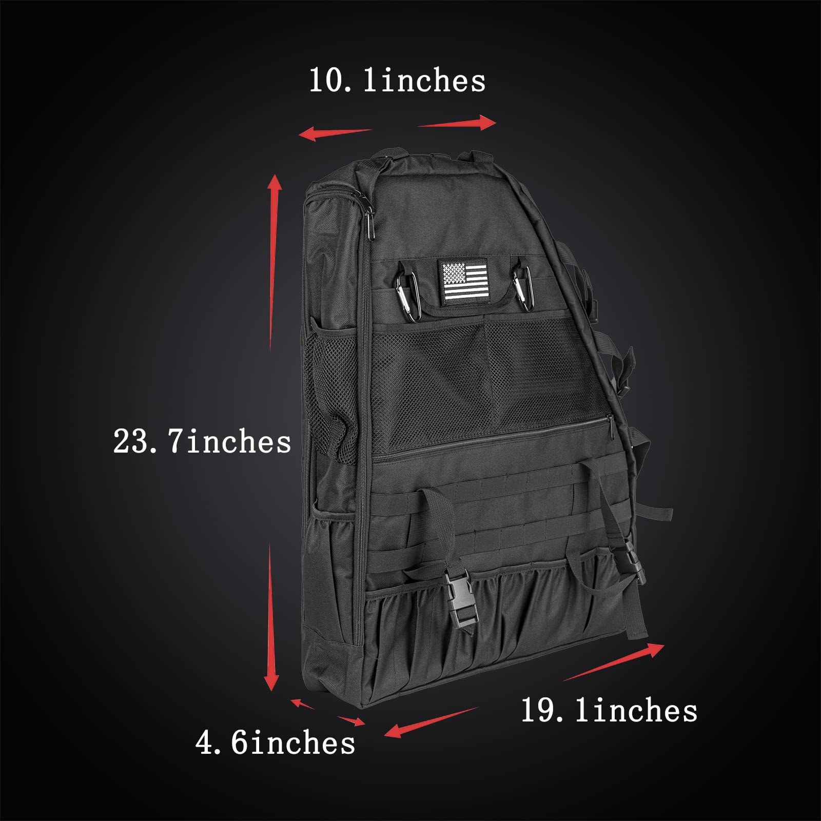 Heavy Duty Roll Bar Storage Bag for 1997-2024 Jeep Wrangler JK TJ LJ & Unlimited JL 4-Door - Multi-Pocket Trunk Organizer & Cargo Cage Saddlebag Tool Kit (2 Pack) - Perfect for Off-Road Adventures, Camping Gear Storage & Jeep Accessories Organization