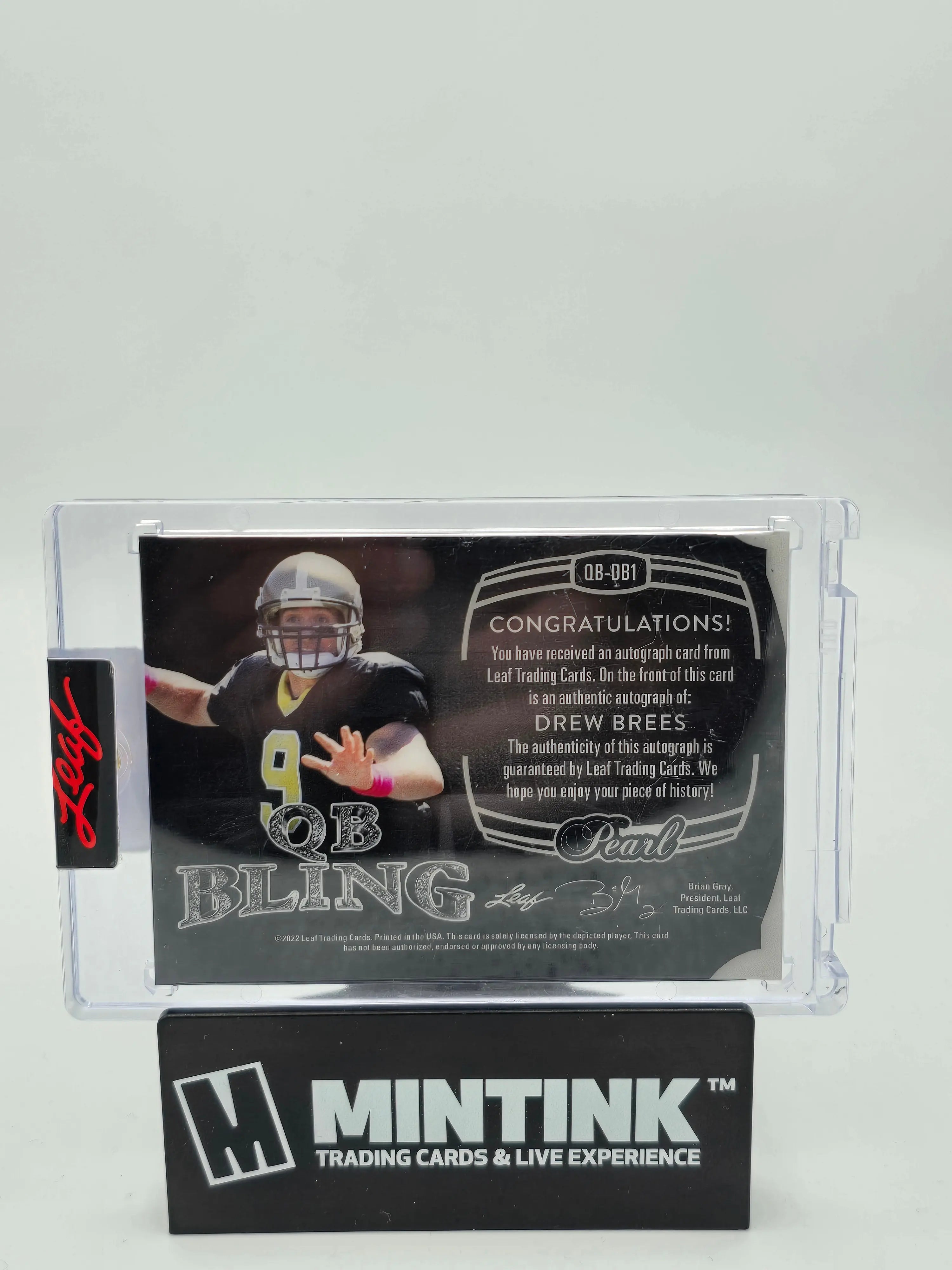 2022 Leaf Football Drew Brees QB Bling Pearl Auto Autograph /44 - Rare Signed Collectible for NFL Fans & Sports Memorabilia Enthusiasts - Perfect for Display, Gifts, and Investment