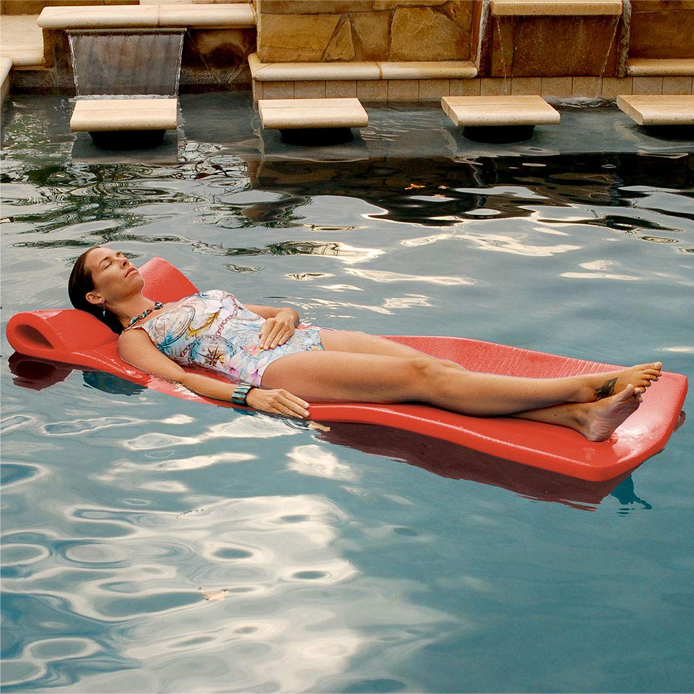 Pool Mate Large Foam Pool Float - Comfortable Coral Inflatable Lounge for Adults - Perfect for Relaxing in Swimming Pools, Lakes, and Beaches