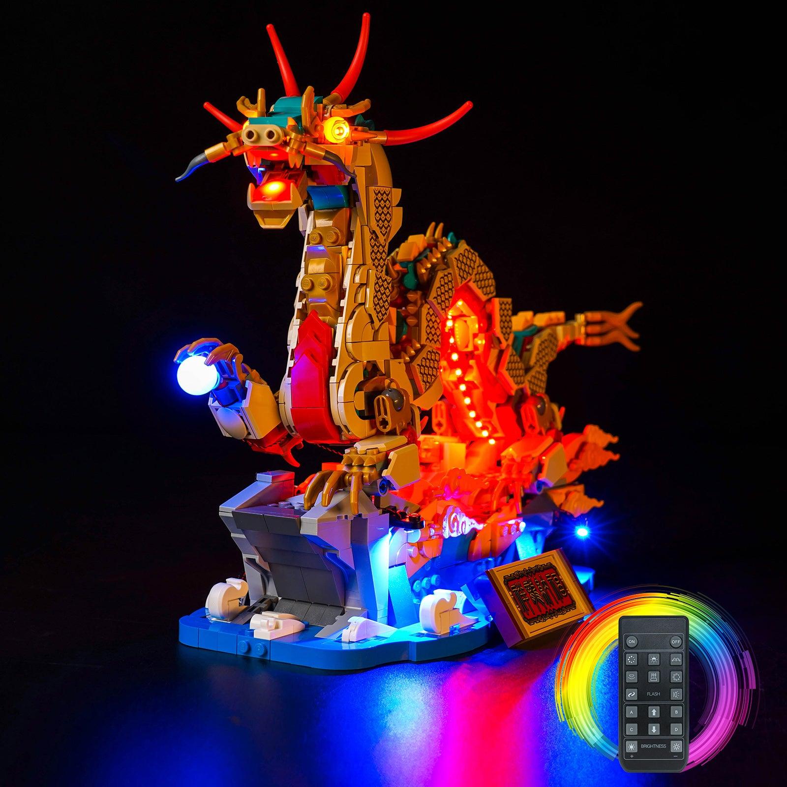 LEGO Spring Festival Auspicious Dragon 80112 Light Kit - LED Building Blocks Lighting Set for Chinese New Year Decorations | Perfect for Home Display, Gift Giving & Holiday Festivities