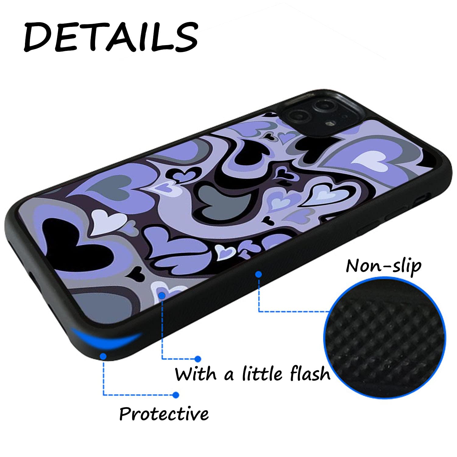 Aesthetic Purple Heart iPhone 11 Pro Case - Cute Protective Phone Cover for Women | Perfect for Daily Use, Travel & Gift Giving
