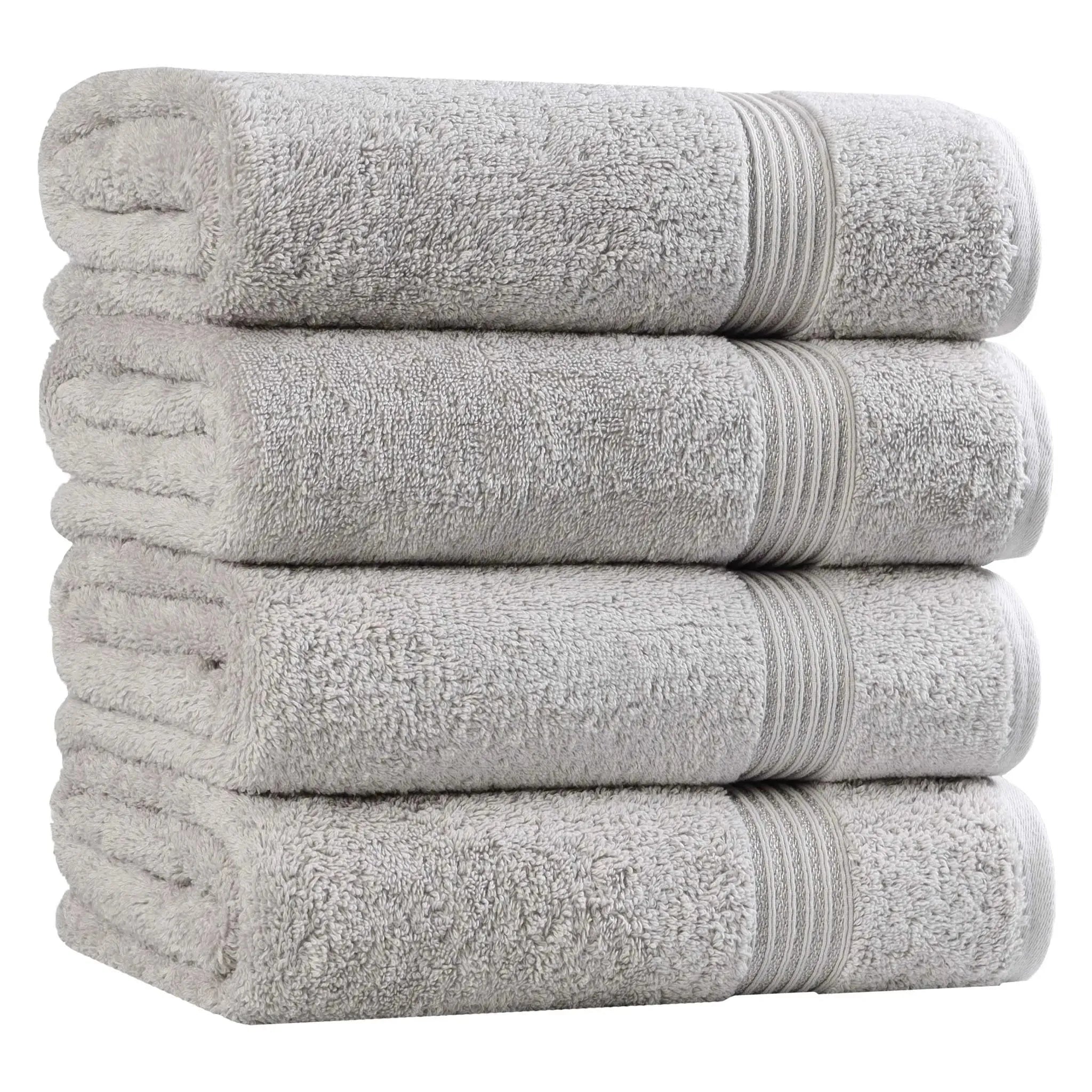 Premium Egyptian Cotton Bath Towels Set of 4 - Ultra Soft & Highly Absorbent Luxury Towels for Spa, Hotel & Home Use
