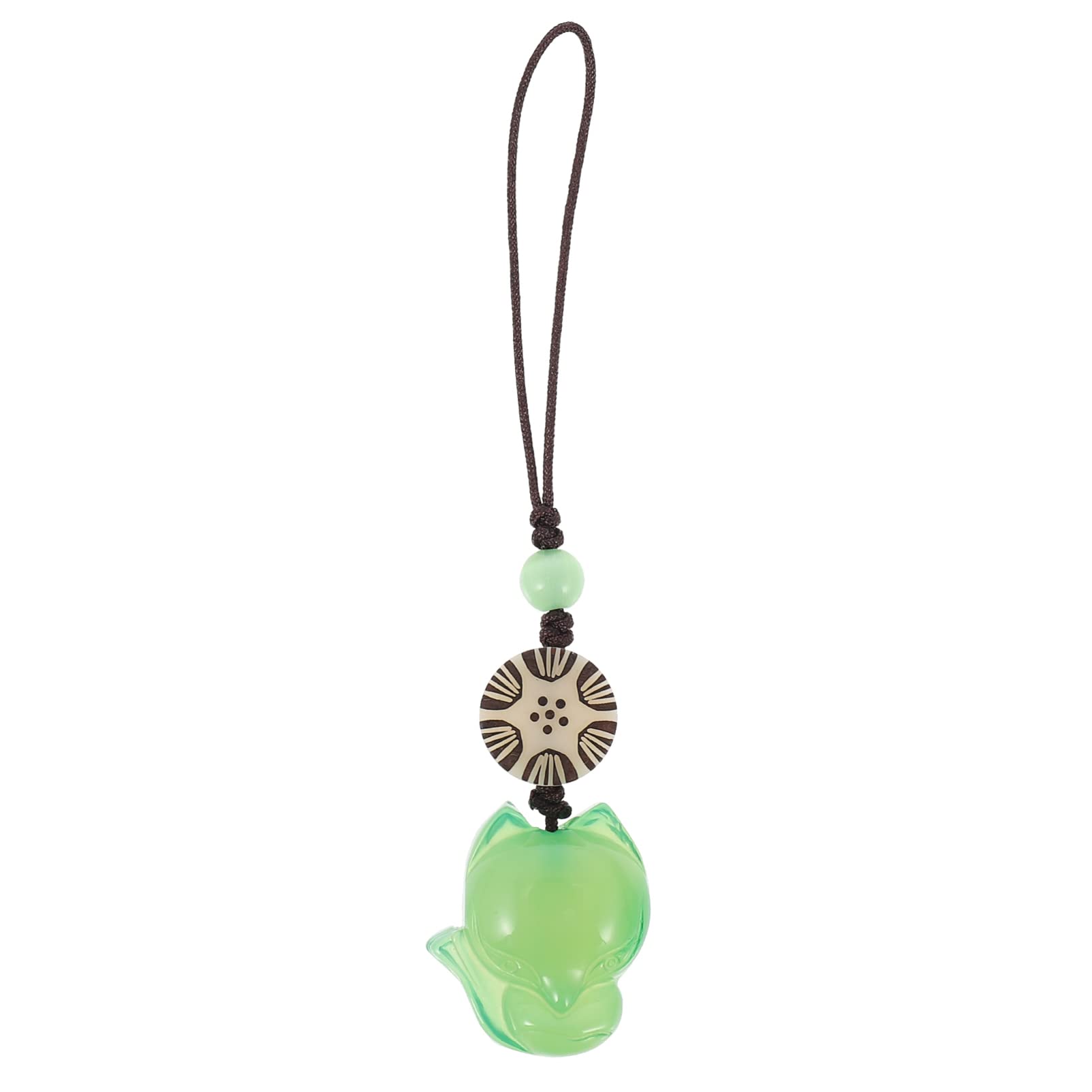 Fox Phone Lanyard - Cute Green Handmade Charm for Purse & Camera