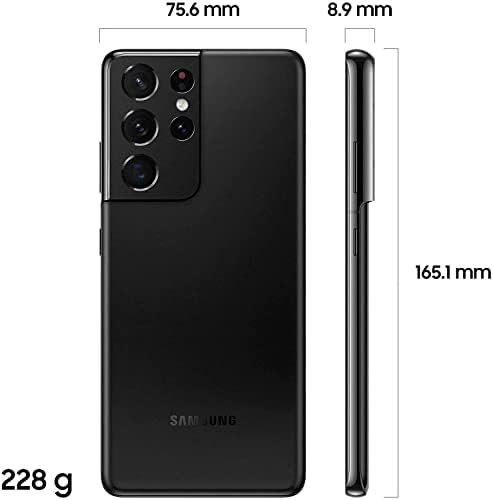 Samsung Galaxy S21 Ultra 5G Unlocked Smartphone 128GB Phantom Black - US Version (Renewed) | Premium Android Phone for Work, Gaming & Photography