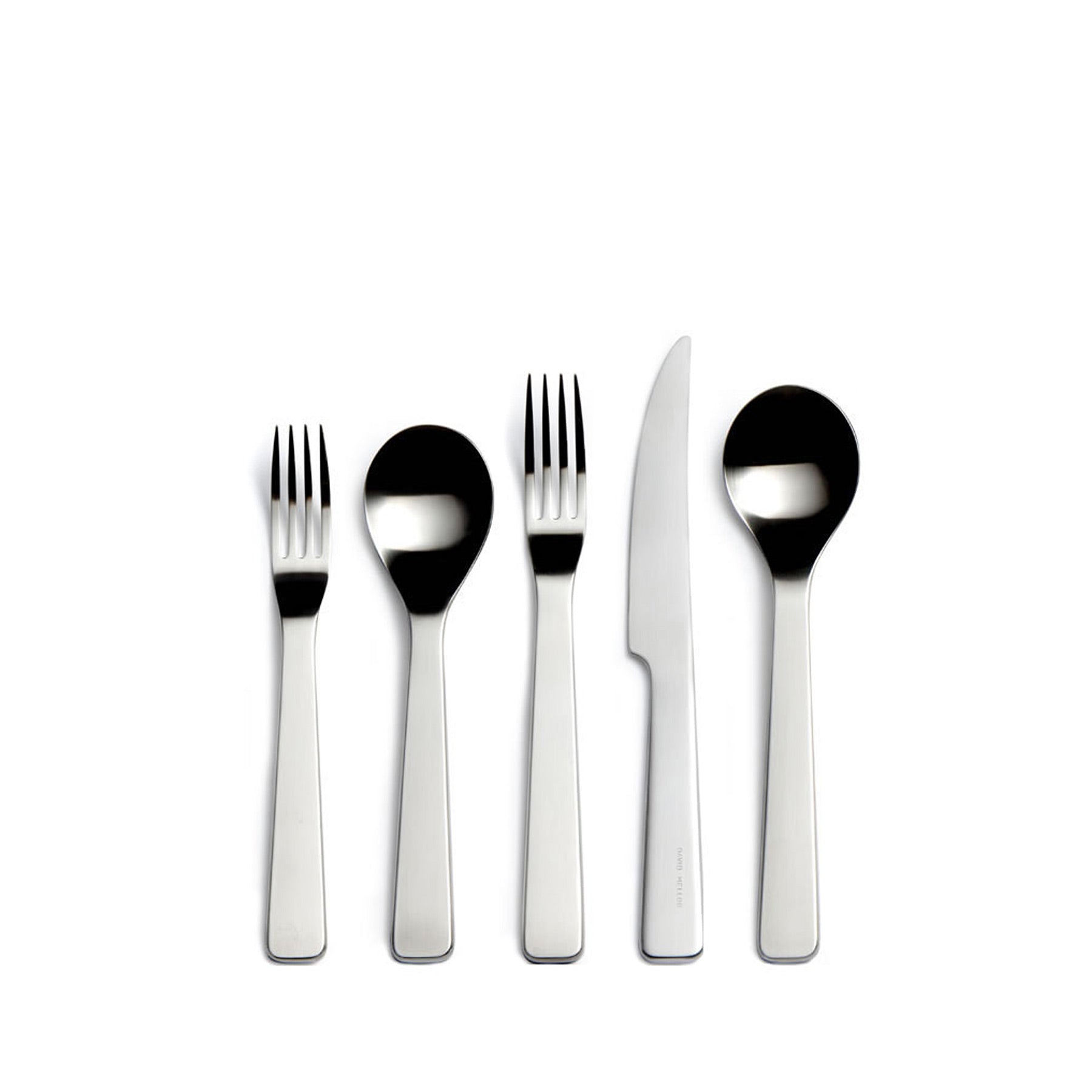 London Flatware Set - 5 Piece Stainless Steel Silverware for Dining, Kitchen & Entertaining - Elegant Cutlery for Restaurants, Home & Gifts