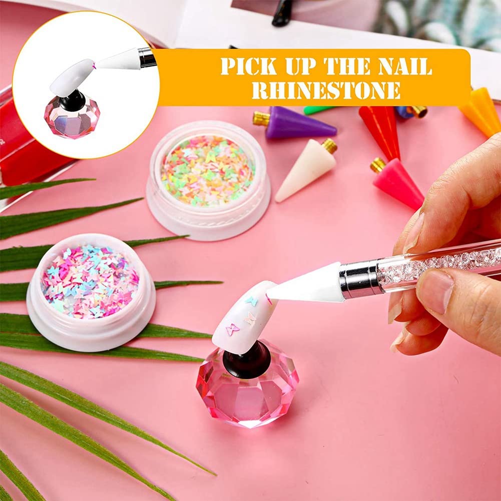 16Pcs Nail Rhinestones Picker Replacement Tips for Nail Dotting Pen - Nail Art Gem Jewelry Set for DIY Manicure & Professional Salon Use