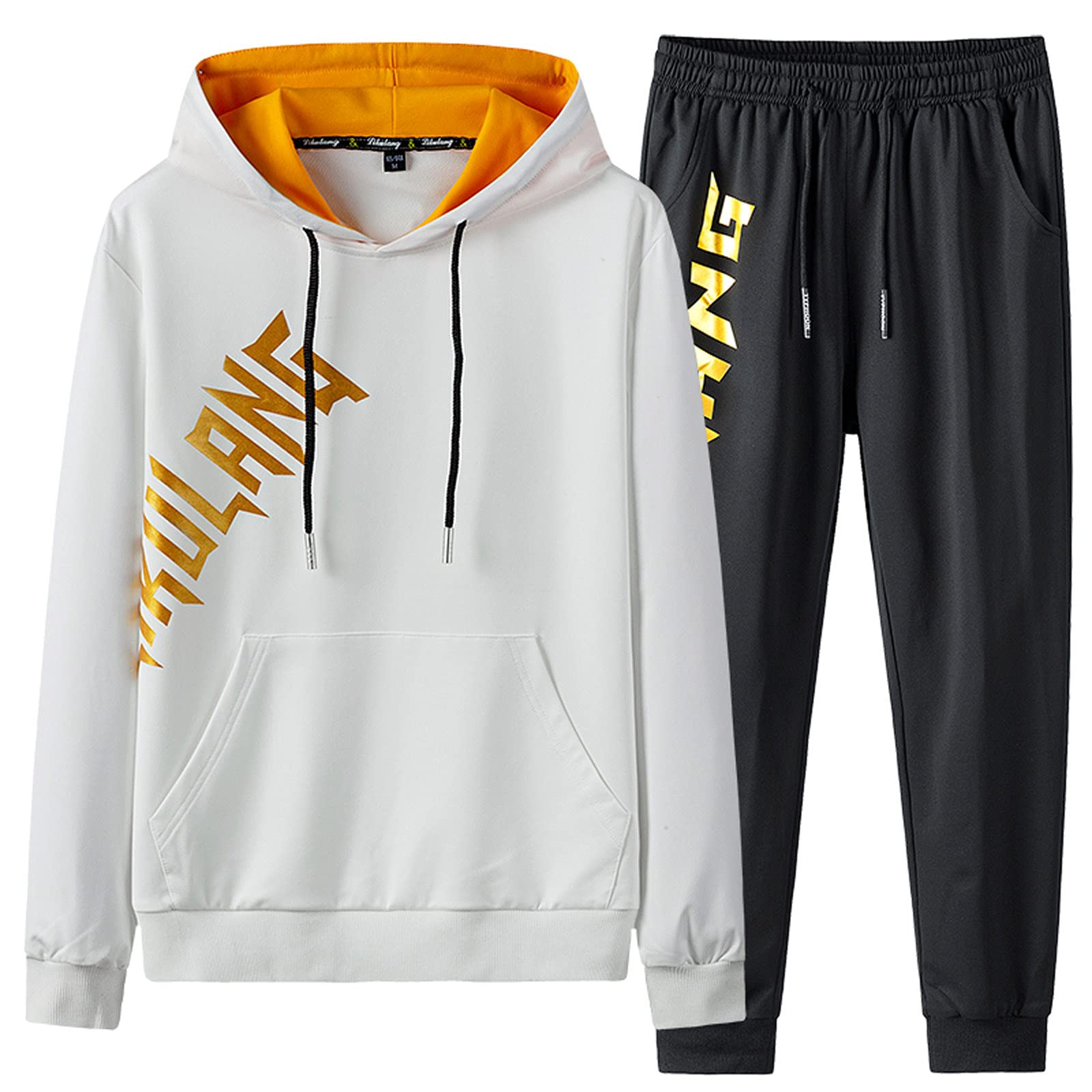 JUNGE Men's 2-Piece Jogging Suits Set - Athletic Hoodie & Sweatpants Tracksuit for Running, Gym & Casual Wear | Breathable Activewear for Workouts & Lounge
