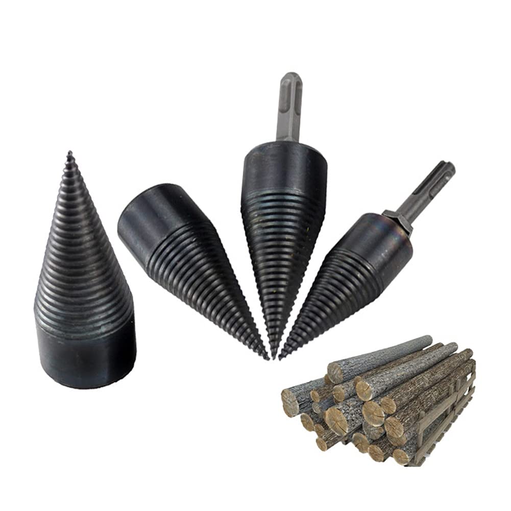 Firewood Splitting Drill Bit - 32mm Square Handle Wood Cone Reamer Punch Driver for Log Splitting & Firewood Processing - Perfect for DIY Firewood, Woodworking, and Outdoor Camping