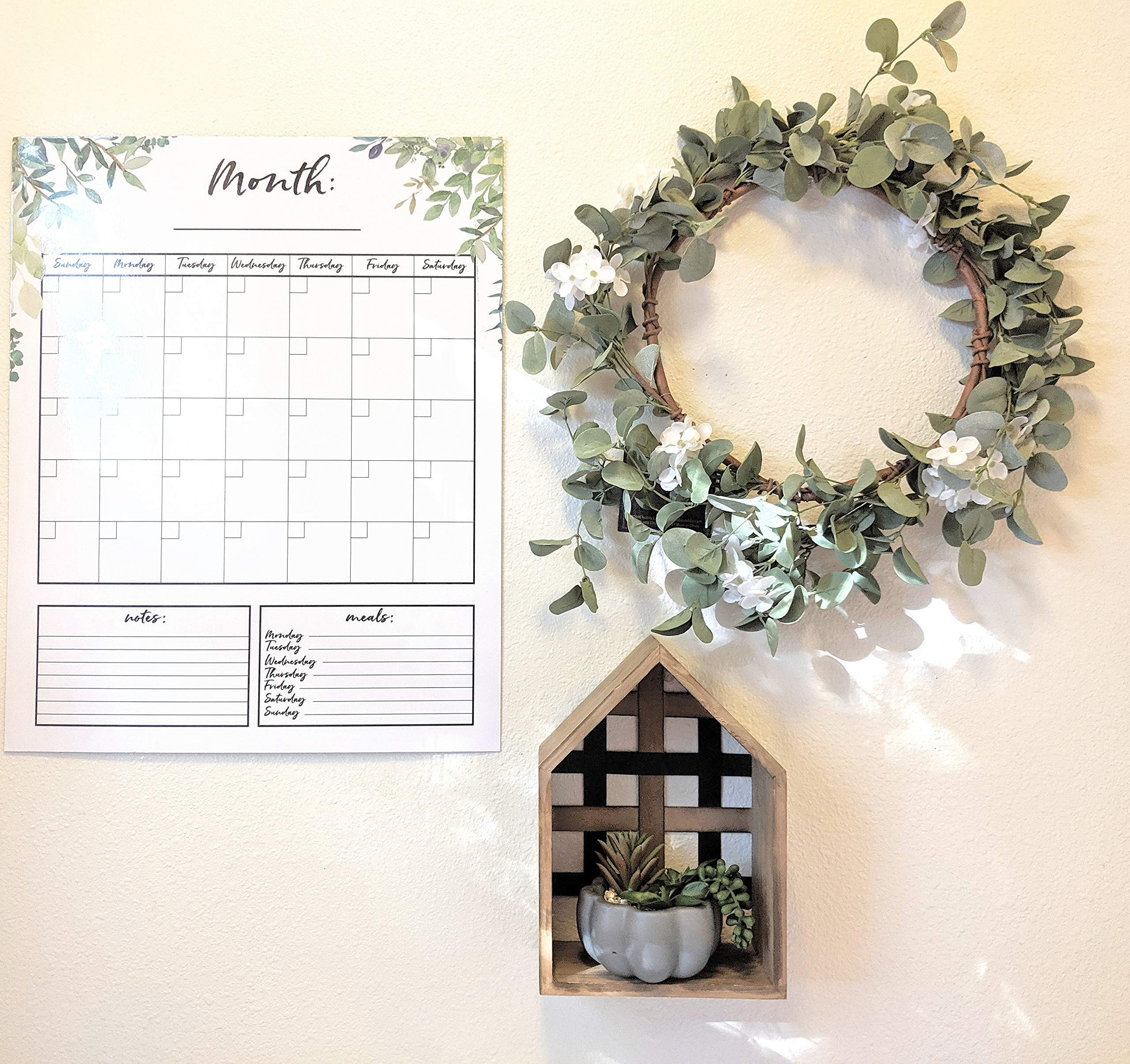 Framed Dry Erase Whiteboard Calendar for Wall - Monthly Planner with Magnetic Markers - Perfect for Home Office, Classroom & Kitchen Organization