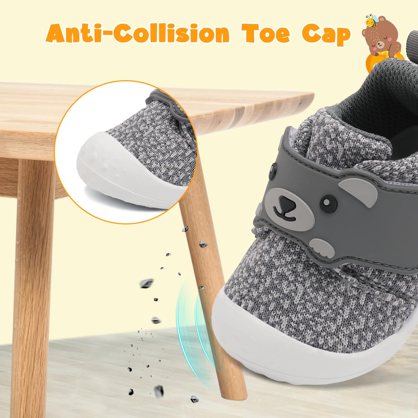 FEETCITY Baby Walking Shoes - Wide Infant Sneakers for Boys & Girls | Breathable Barefoot Toddler Shoes | Slip-On Crib Shoes for First Steps & Playtime