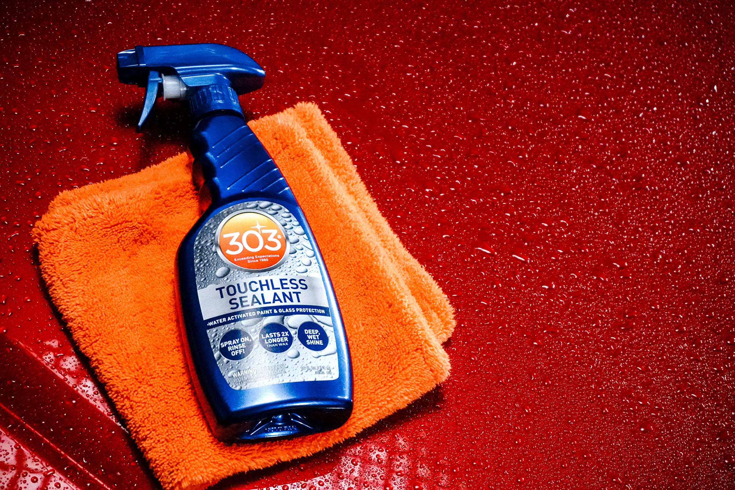 303 Touchless Sealant with SiO2 Technology - Water Activated Paint & Glass Protection Spray - Spray On, Rinse Off, Easy Refill for Trigger Bottles (1 Gallon, Pack of 4) - Perfect for Car Detailing, RV & Boat Maintenance, and Home Glass Protection