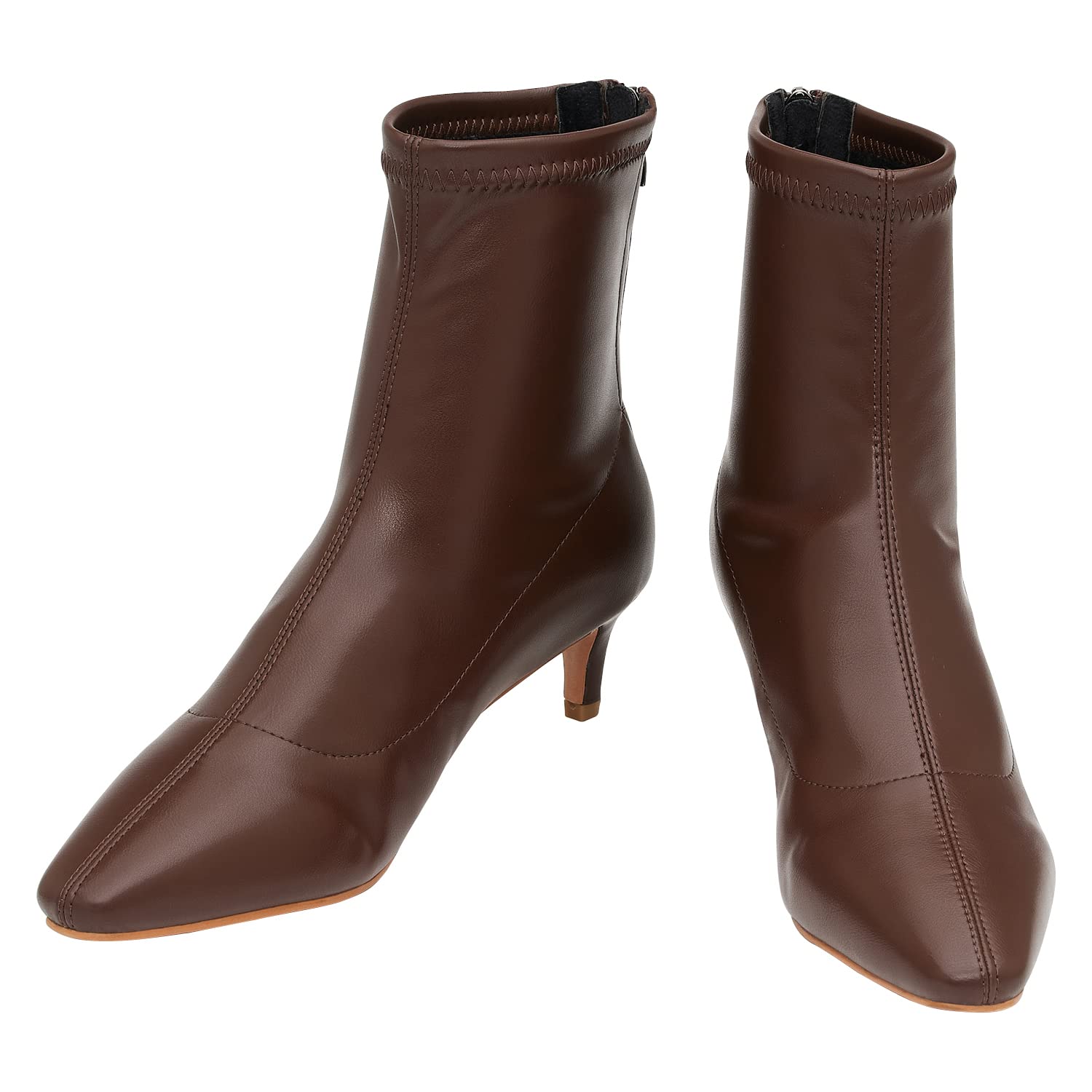 C.Paravano Women's Pointed Toe Stiletto Ankle Boots with Side Zip - High Heel Booties for Women | Perfect for Office, Party & Night Out