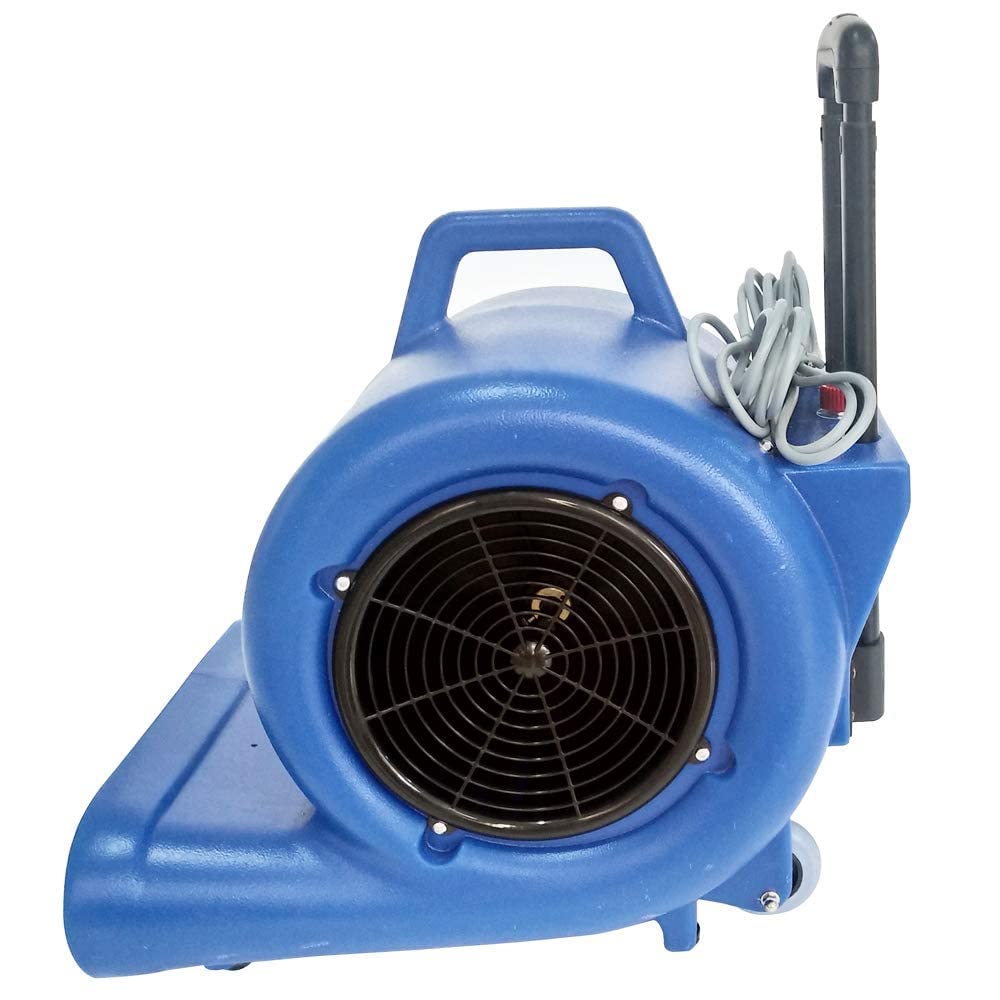 INTBUYING 3-Speed Heavy Duty Air Mover Blower Fan - 1.2HP 5700 CFM High Power Carpet Dryer & Floor Fan (220V, Blue) - Ideal for Water Damage Restoration, Construction Sites, and Quick Drying Floors