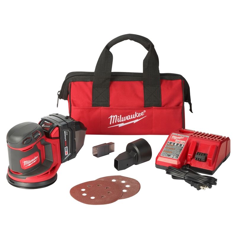 **DEWALT M18 18V Cordless Random Orbit Sander Kit with Lithium-Ion Battery - Perfect for Woodworking, Sanding, and DIY Projects**