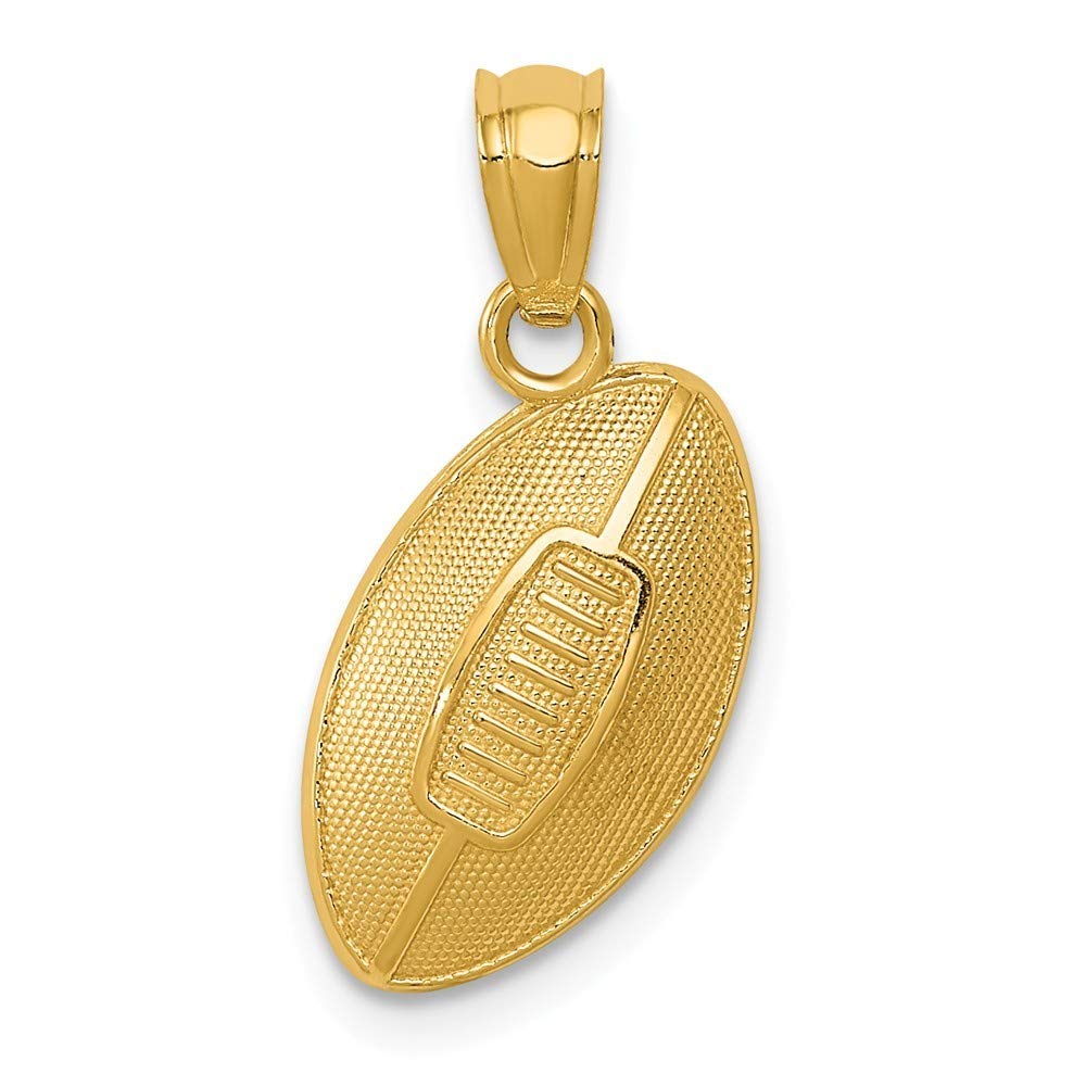 Roy Rose Jewelry 14K Yellow Gold Football Pendant Charm for Men - Perfect Gift for Sports Lovers, Game Day Accessories & Football Fan Jewelry