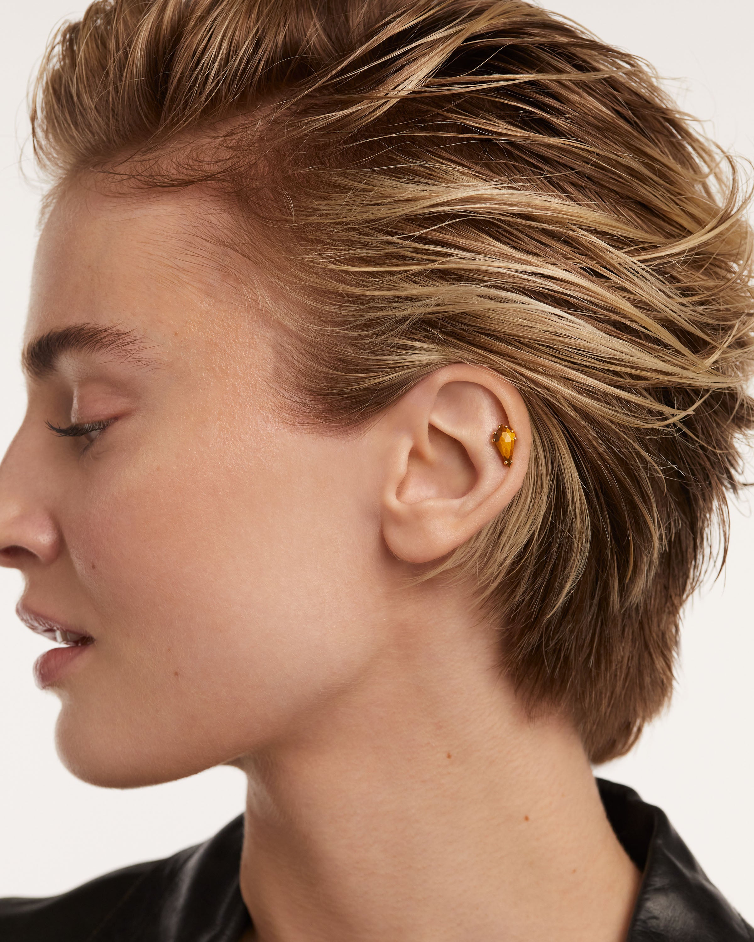 Stylish Akiro Tiger Eye Single Earring for Women - Natural Stone Boho Jewelry Gift for Everyday Wear & Special Occasions