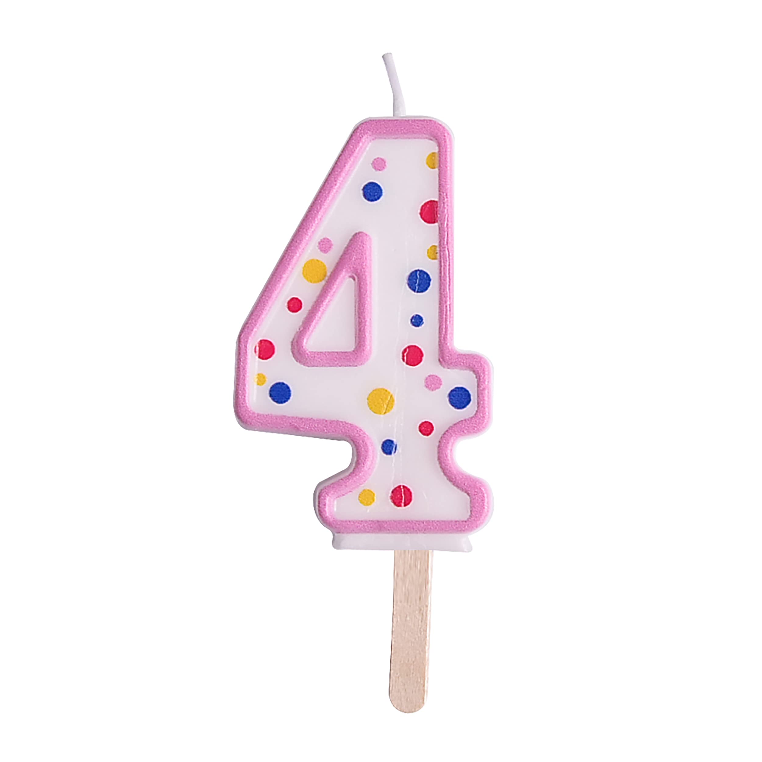PME Pink Number 4 Birthday Cake Candle - Perfect for Birthday Parties, Wedding Cakes & Special Celebrations