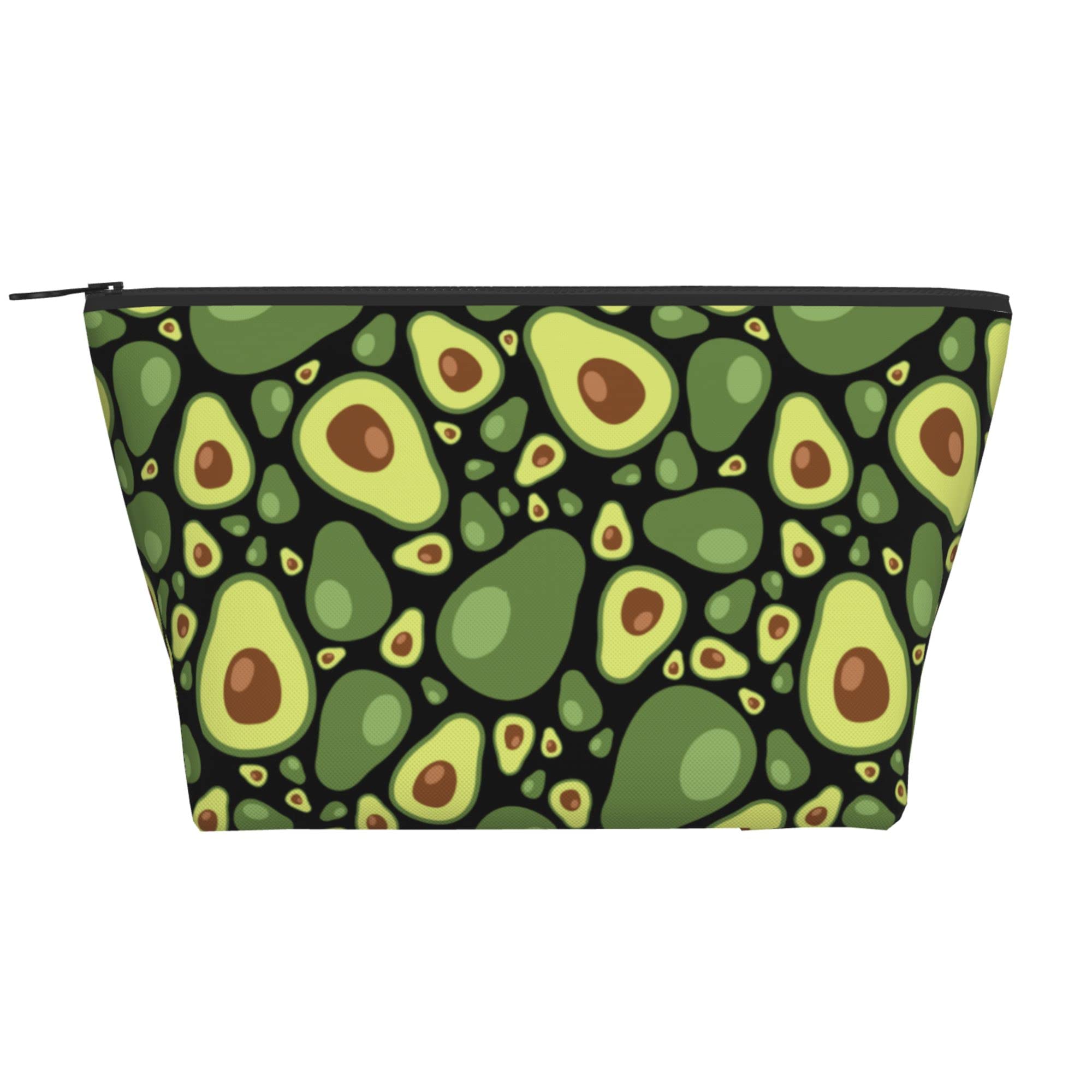 Portable Travel Makeup Bag with Avocado Design - Waterproof Oxford Cloth Toiletry Pouch with Zipper for Teens & Adults - Perfect for Gym, School, Camping & Vacation Trips