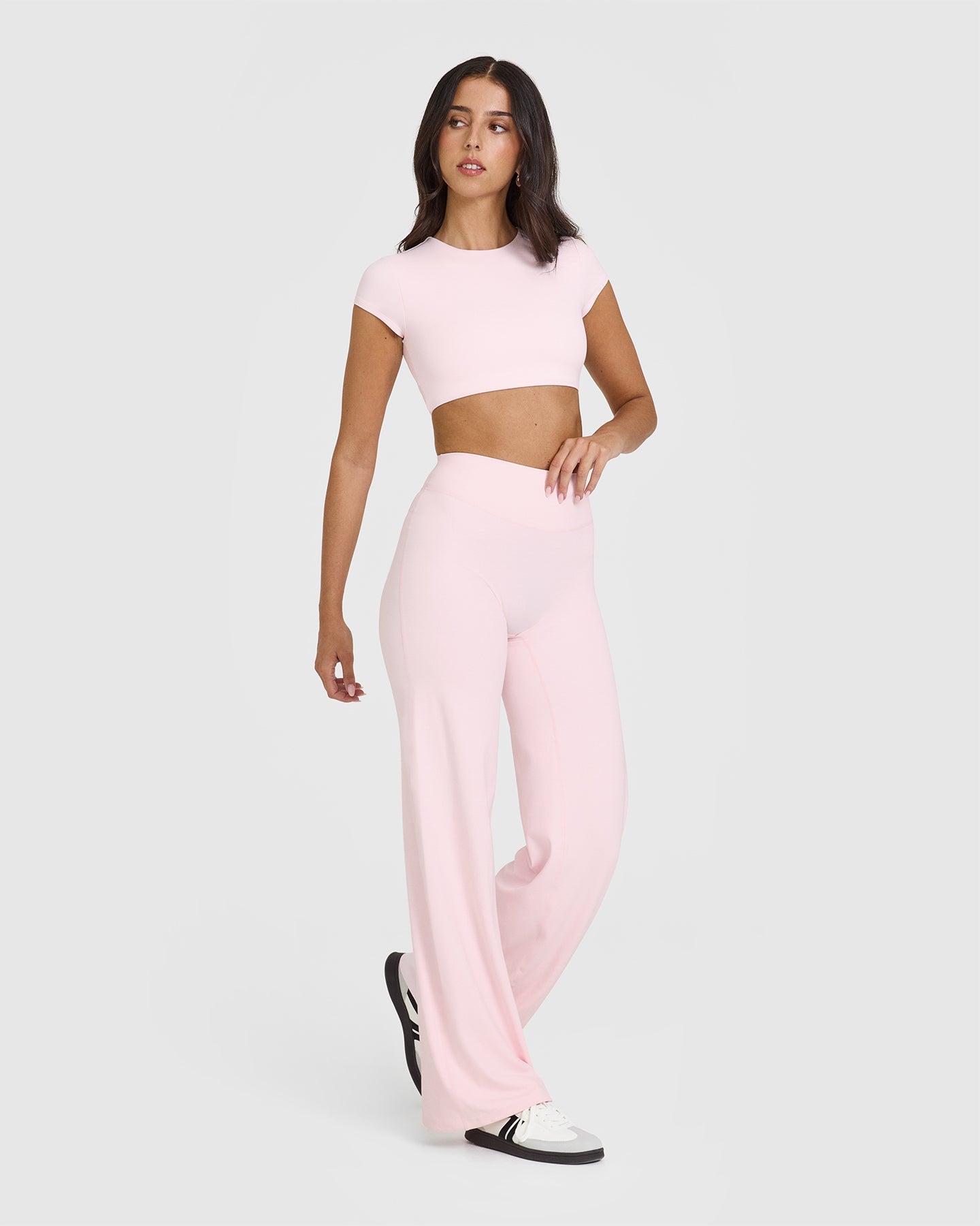 SoftMotion™ Straight Leg Yoga Pants for Women - Ballet Pink | Comfortable Stretchy Workout Leggings for Pilates, Barre & Lounge Wear
