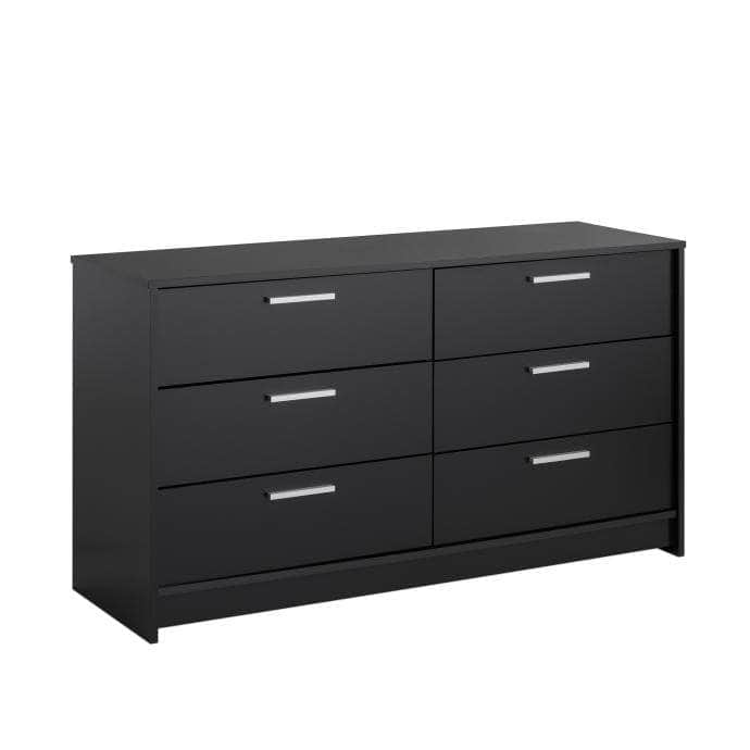 Studio Essentials 6-Drawer Dresser - White & Espresso Wooden Storage Cabinet for Bedroom Organization | Perfect for Small Spaces, Dorm Rooms & Apartment Decor