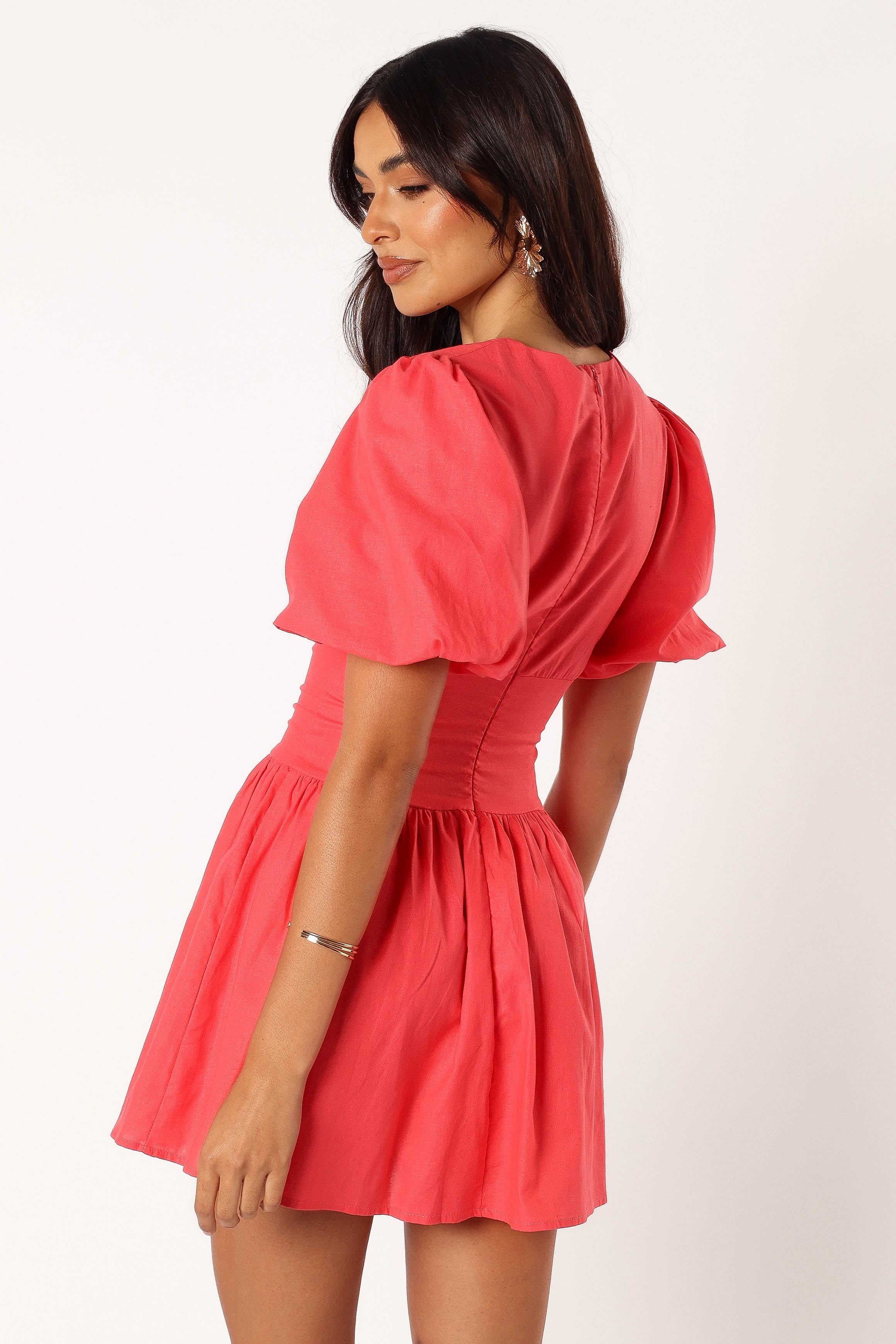 Alfie Mini Dress Coral Red - Flirty Summer Dress for Women | Perfect for Beach, Party & Date Night