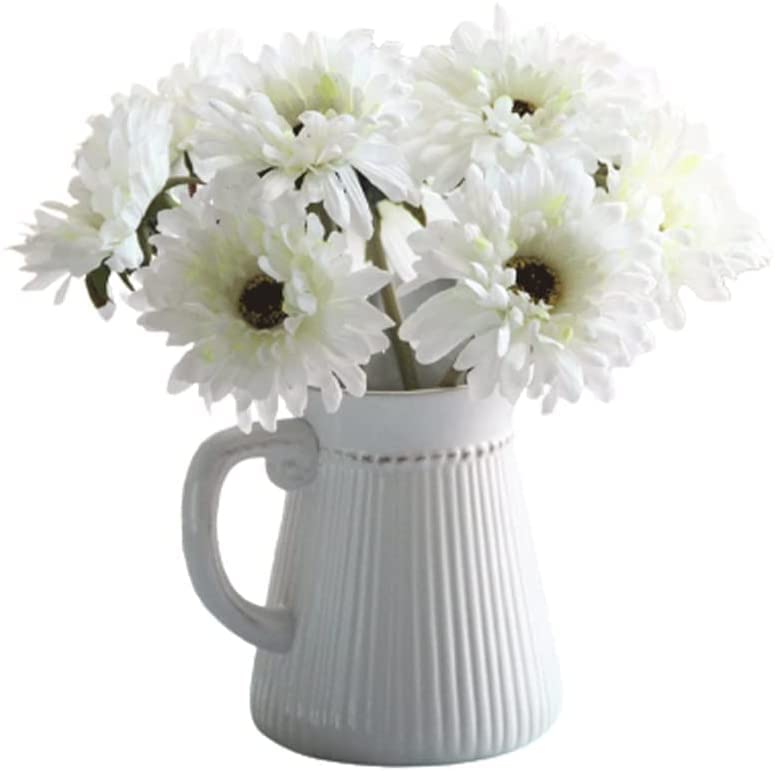 JIUHE White Ceramic Vase for Home Decor - Elegant Dried Flower Vase & Living Room Decoration - Perfect for Flower Arrangements, Photo Shoots, and Gift Giving - Ideal for Wedding Centerpieces, Farmhouse Decor, and Modern Interior Design